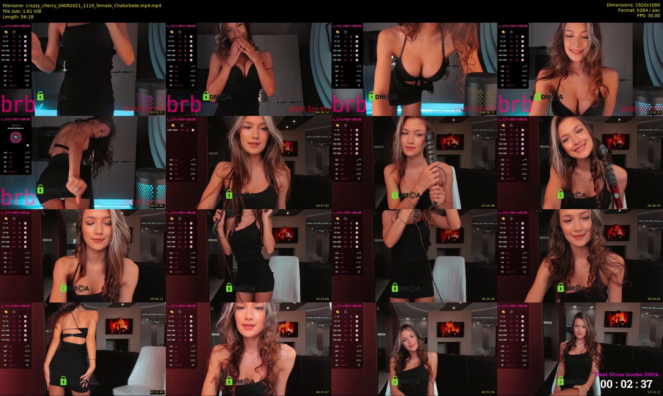 crazzy_cherry — 57 minute Chaturbate female cam show recording, 1080p, Sep 4, 2021