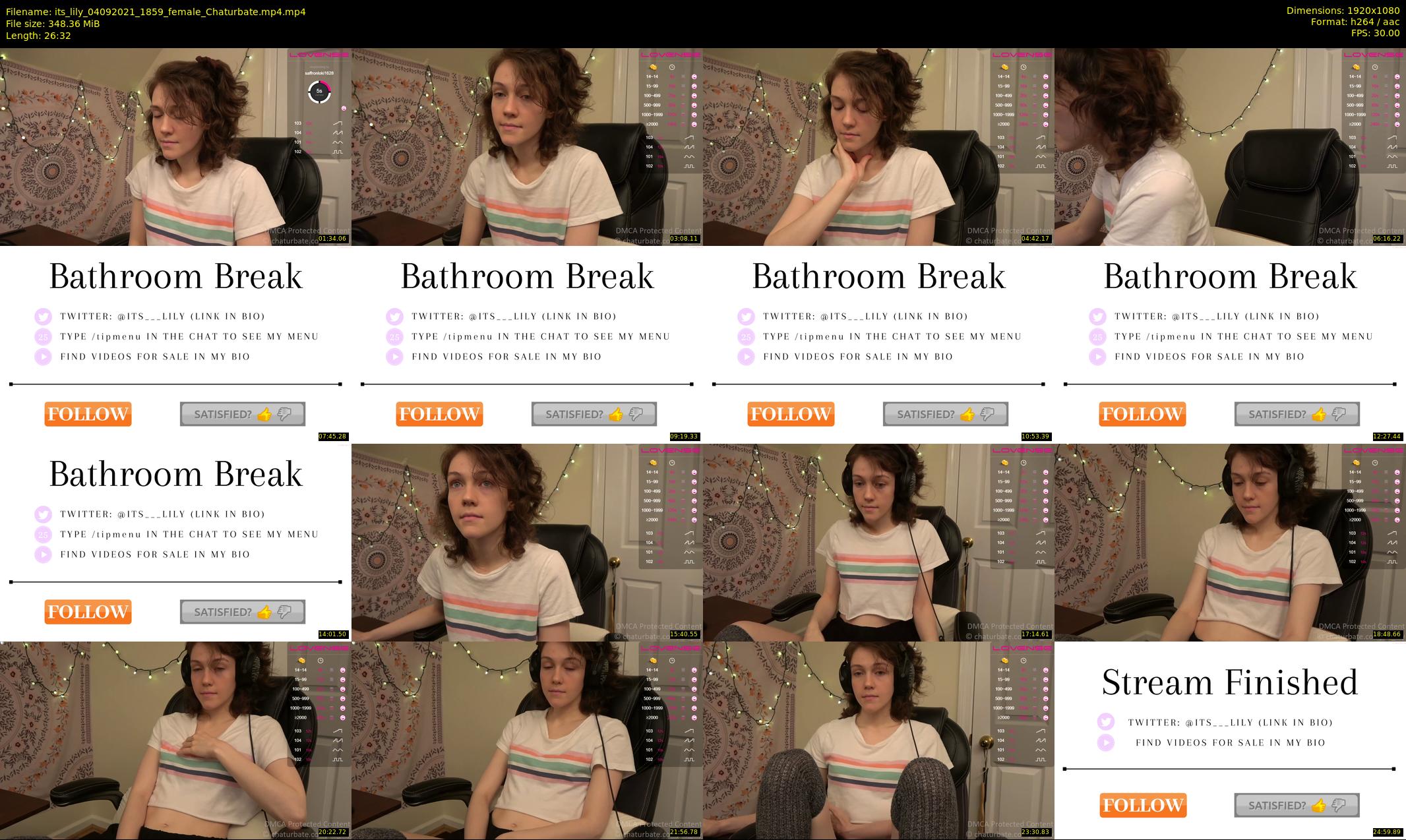 its_lily — 27 minute Chaturbate female cam show recording, 1080p, Sep 4, 2021