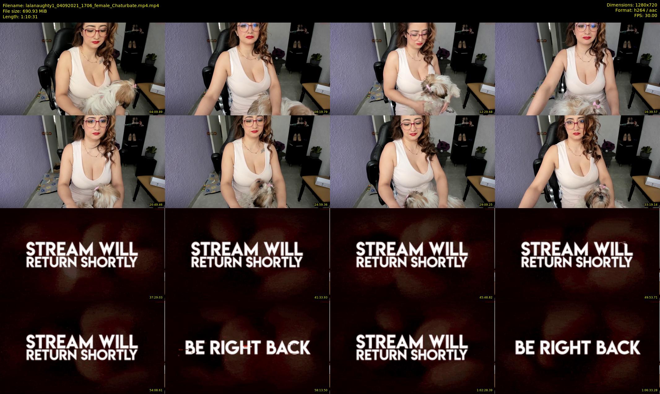 lalanaughty1 — 71 minute Chaturbate female cam show recording, 720p, Sep 4, 2021