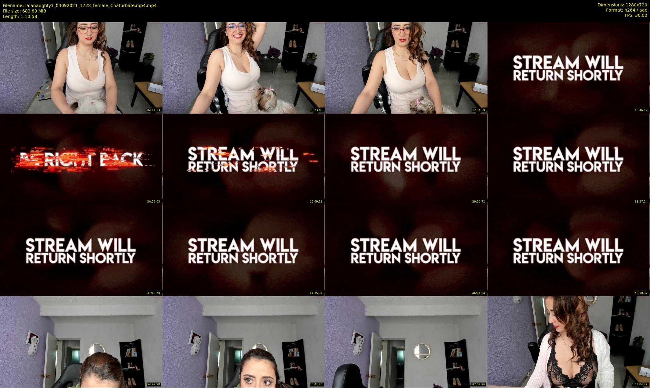 lalanaughty1 — 71 minute Chaturbate female cam show recording, 720p, Sep 4, 2021
