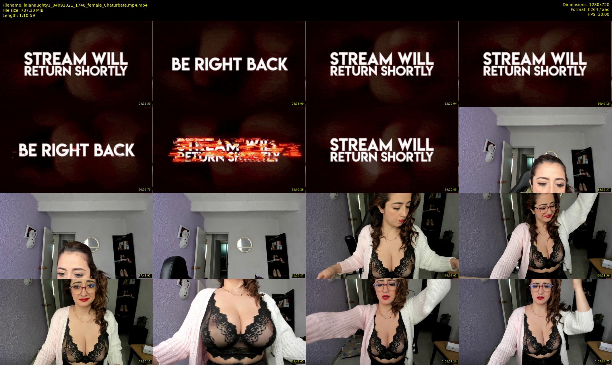 lalanaughty1 — 71 minute Chaturbate female cam show recording, 720p, Sep 4, 2021