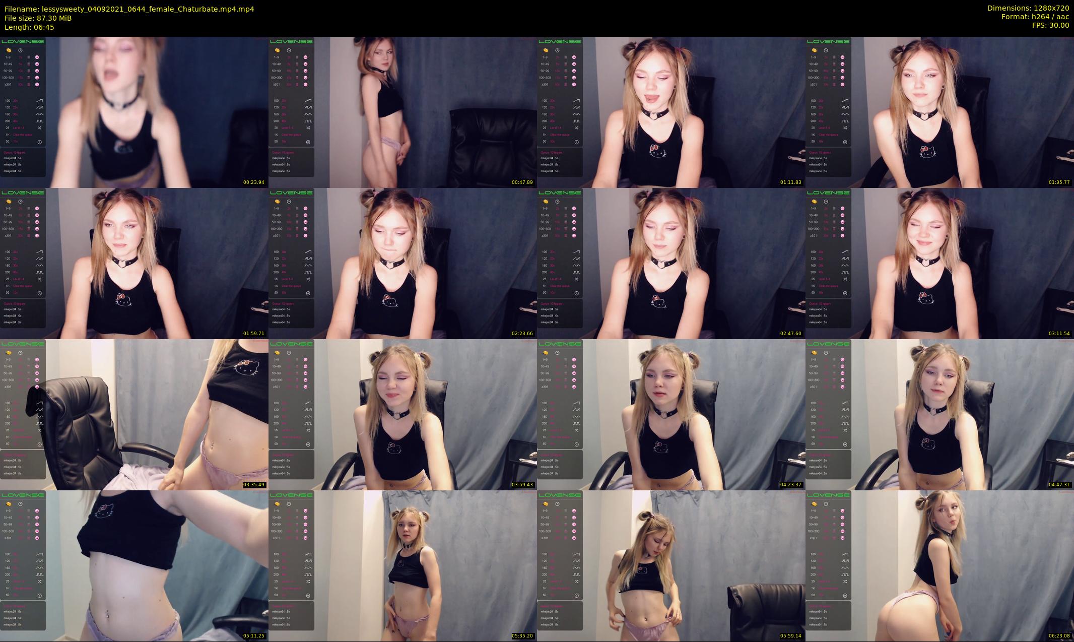 lessysweety — 7 minute Chaturbate female cam show recording, 720p, Sep 4, 2021