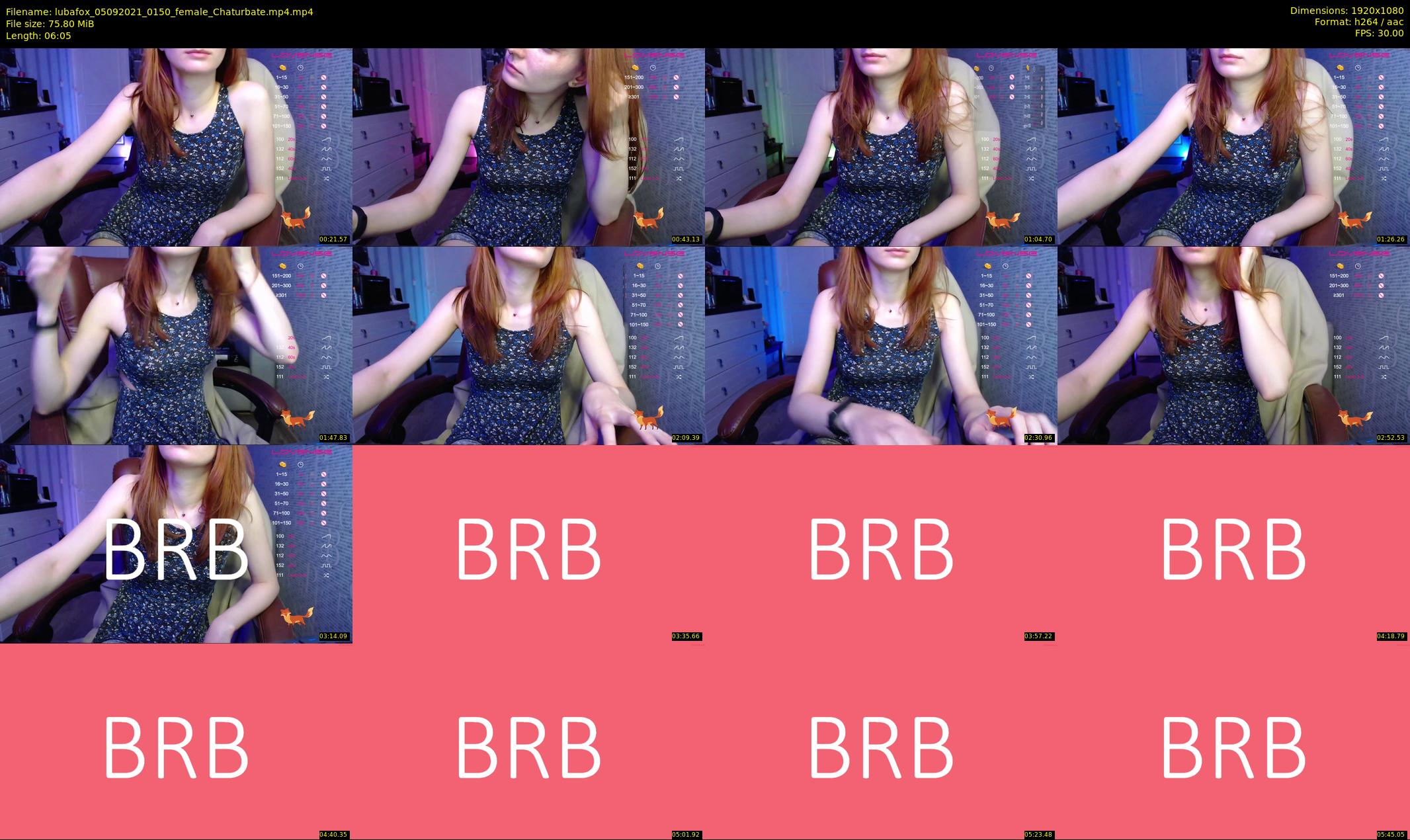 lubafox — 7 minute Chaturbate female cam show recording, 1080p, Sep 5, 2021