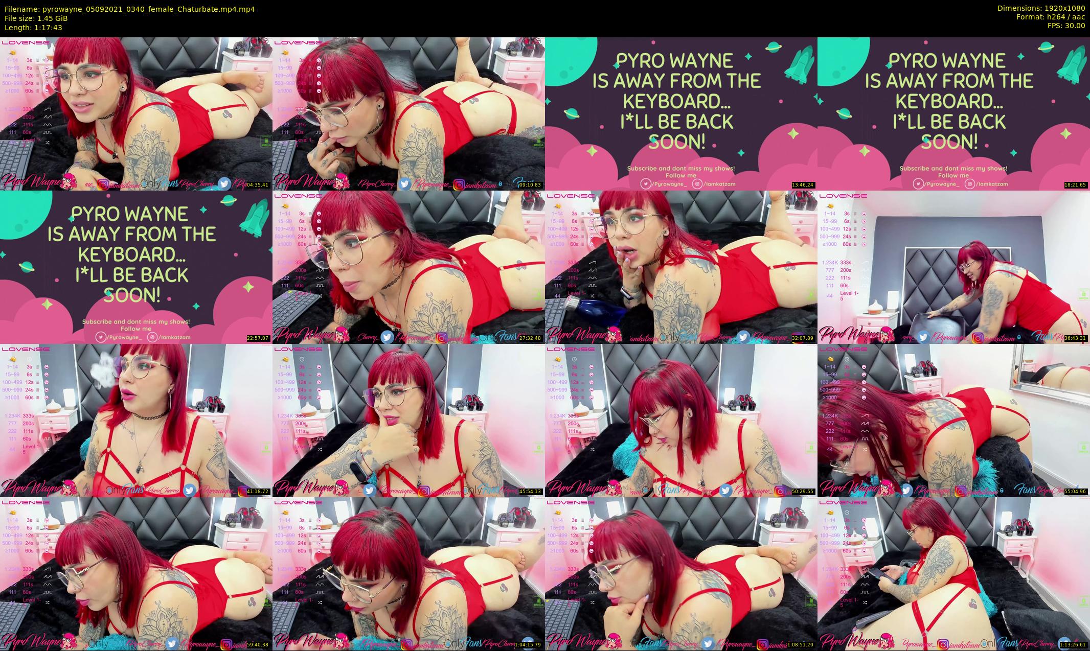 pyrowayne — 78 minute Chaturbate female cam show recording, 1080p, Sep 5, 2021