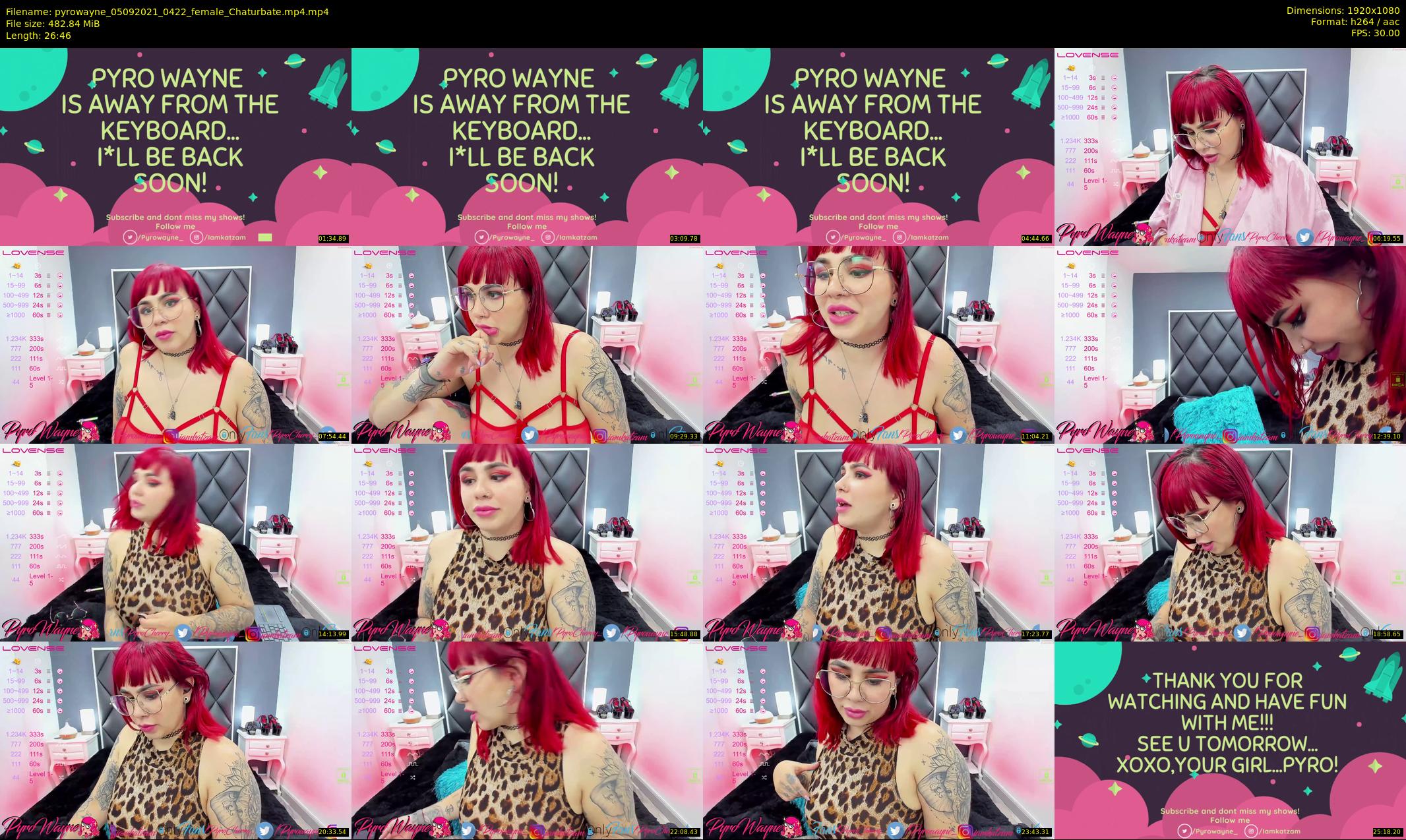 pyrowayne — 27 minute Chaturbate female cam show recording, 1080p, Sep 5, 2021