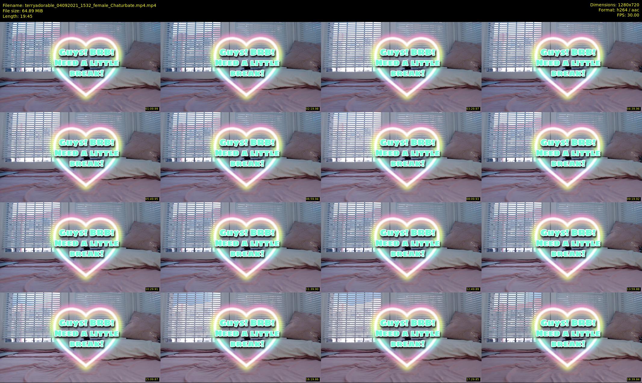 terryadorable — 20 minute Chaturbate female cam show recording, 720p, Sep 4, 2021