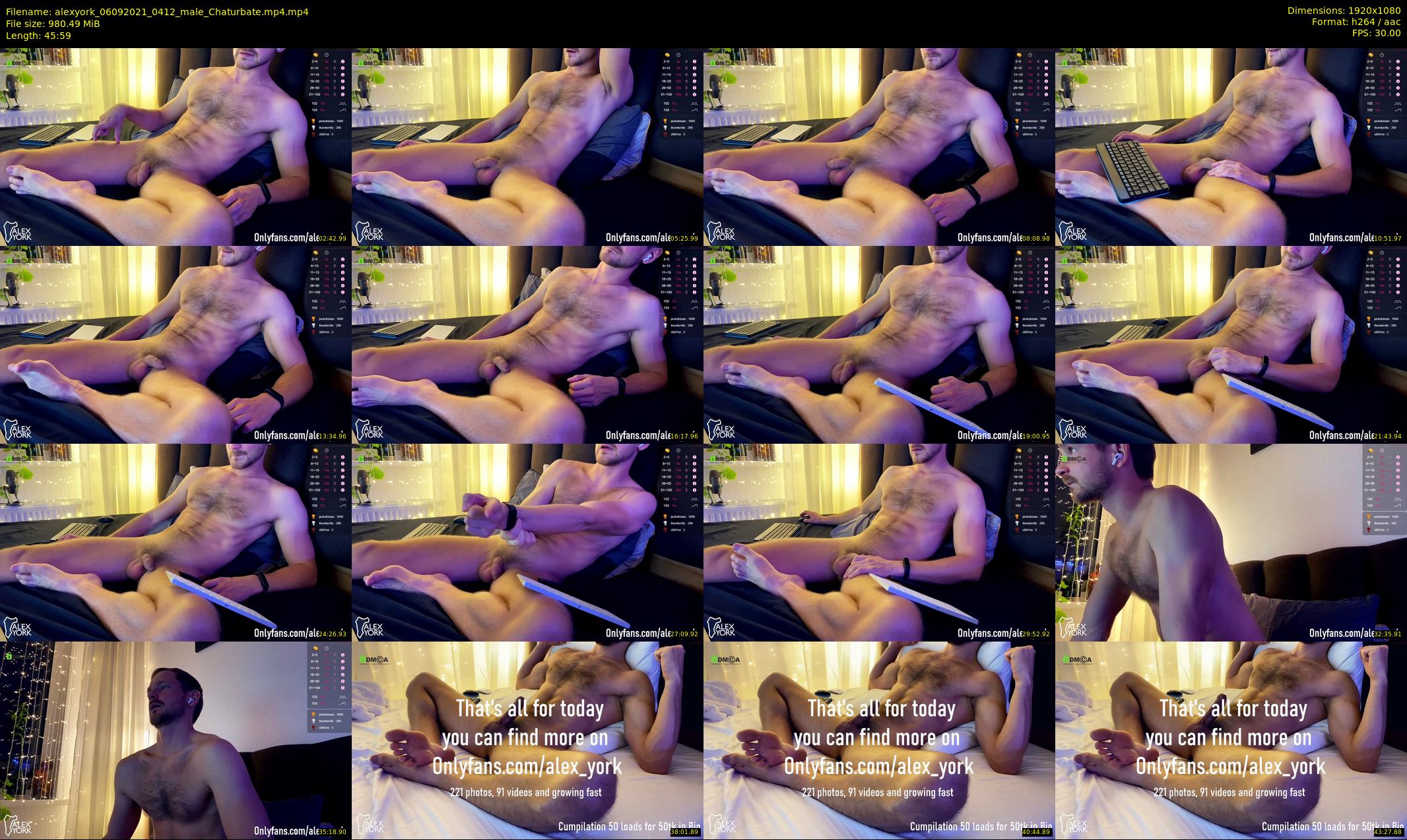 alexyork — 46 minute Chaturbate male cam show recording, 1080p, Sep 6, 2021