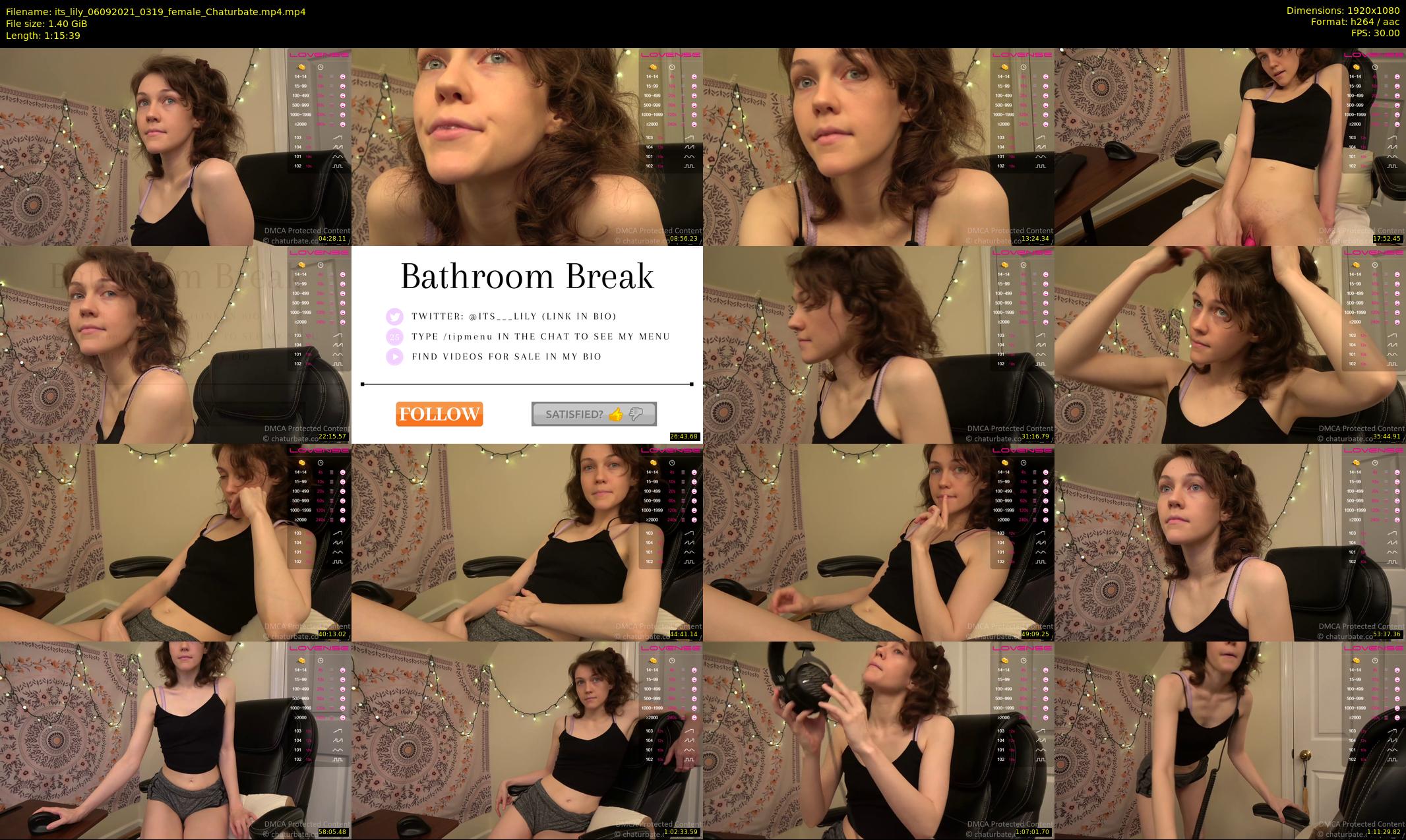 its_lily — 76 minute Chaturbate female cam show recording, 1080p, Sep 6, 2021