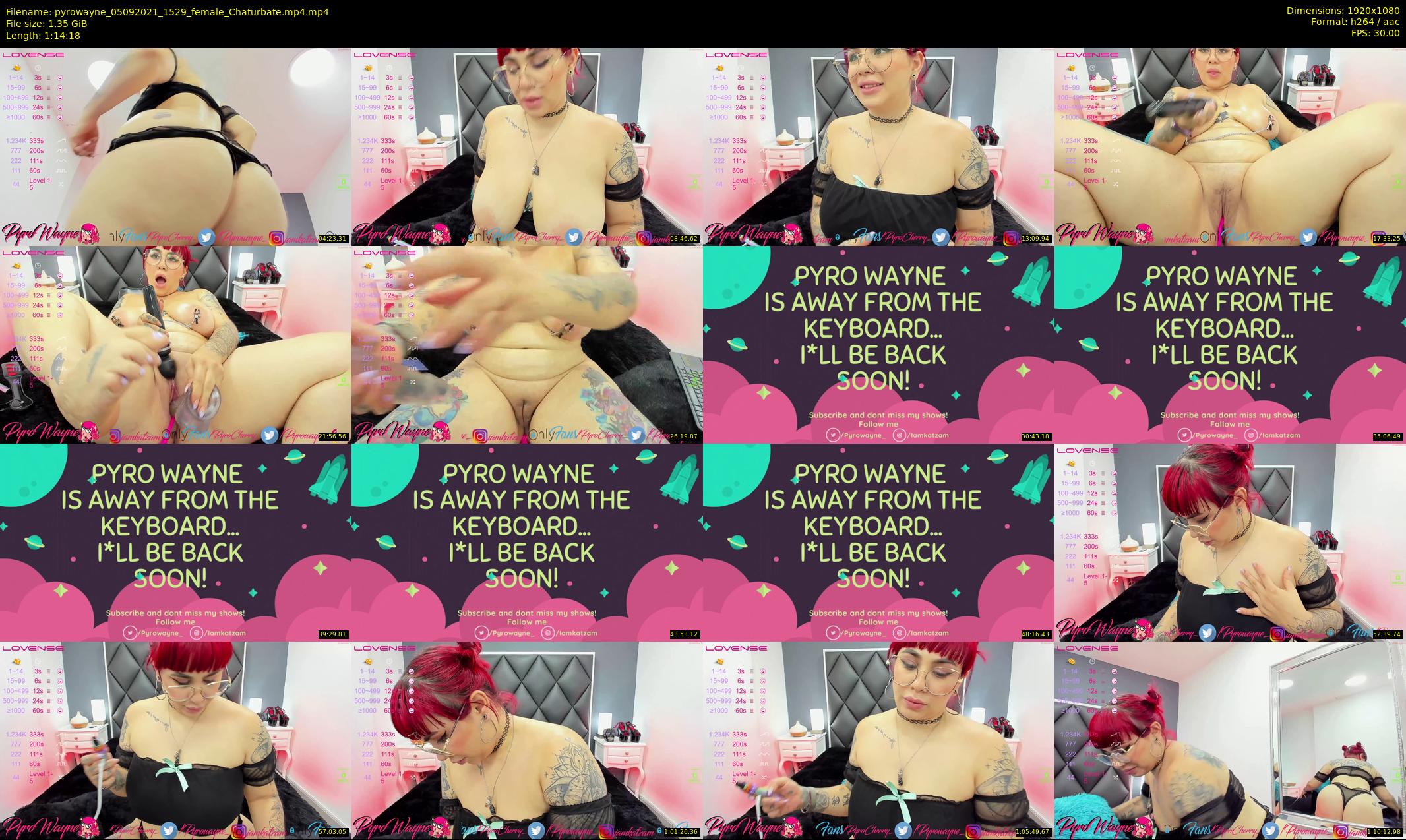 pyrowayne — 75 minute Chaturbate female cam show recording, 1080p, Sep 5, 2021