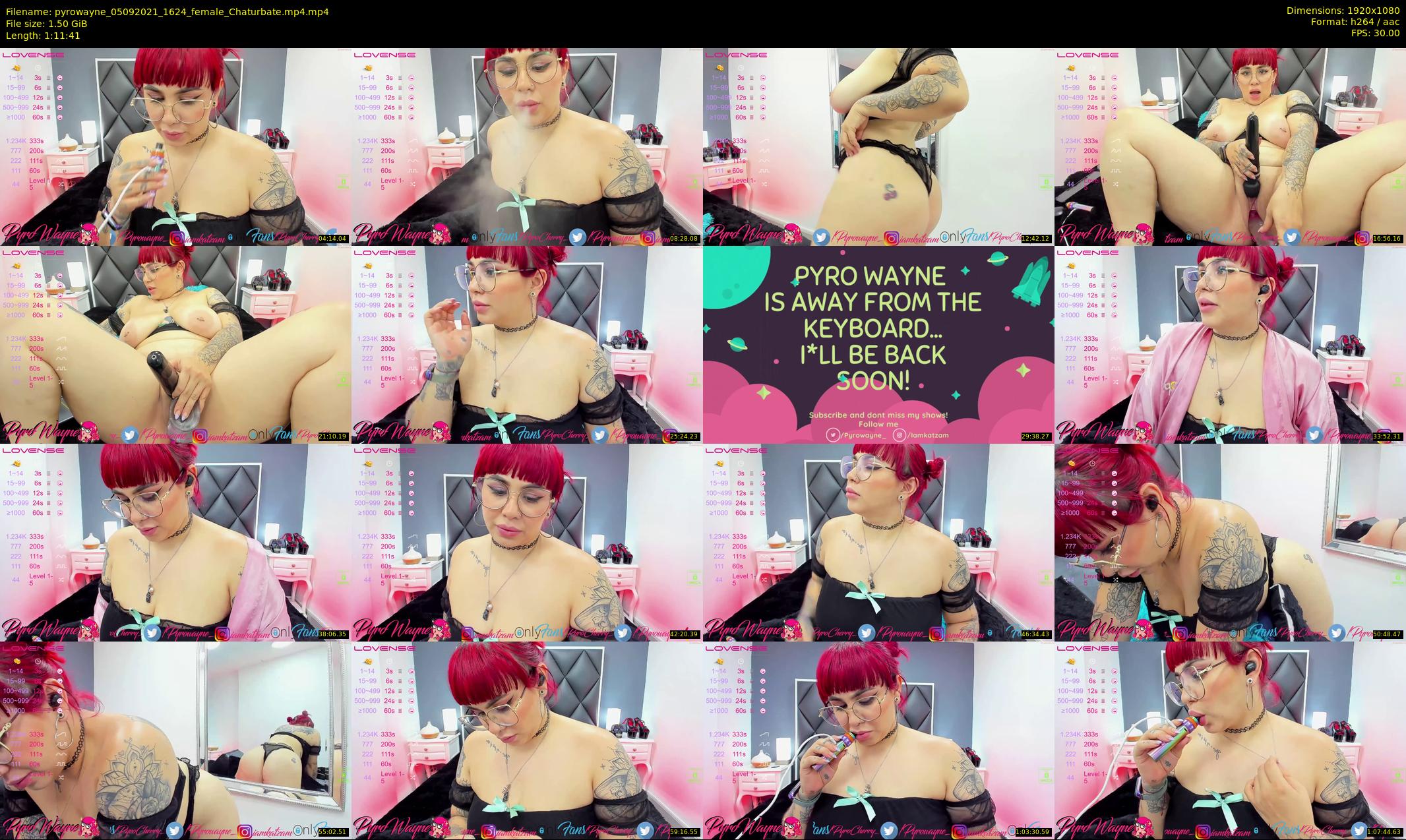 pyrowayne — 72 minute Chaturbate female cam show recording, 1080p, Sep 5, 2021