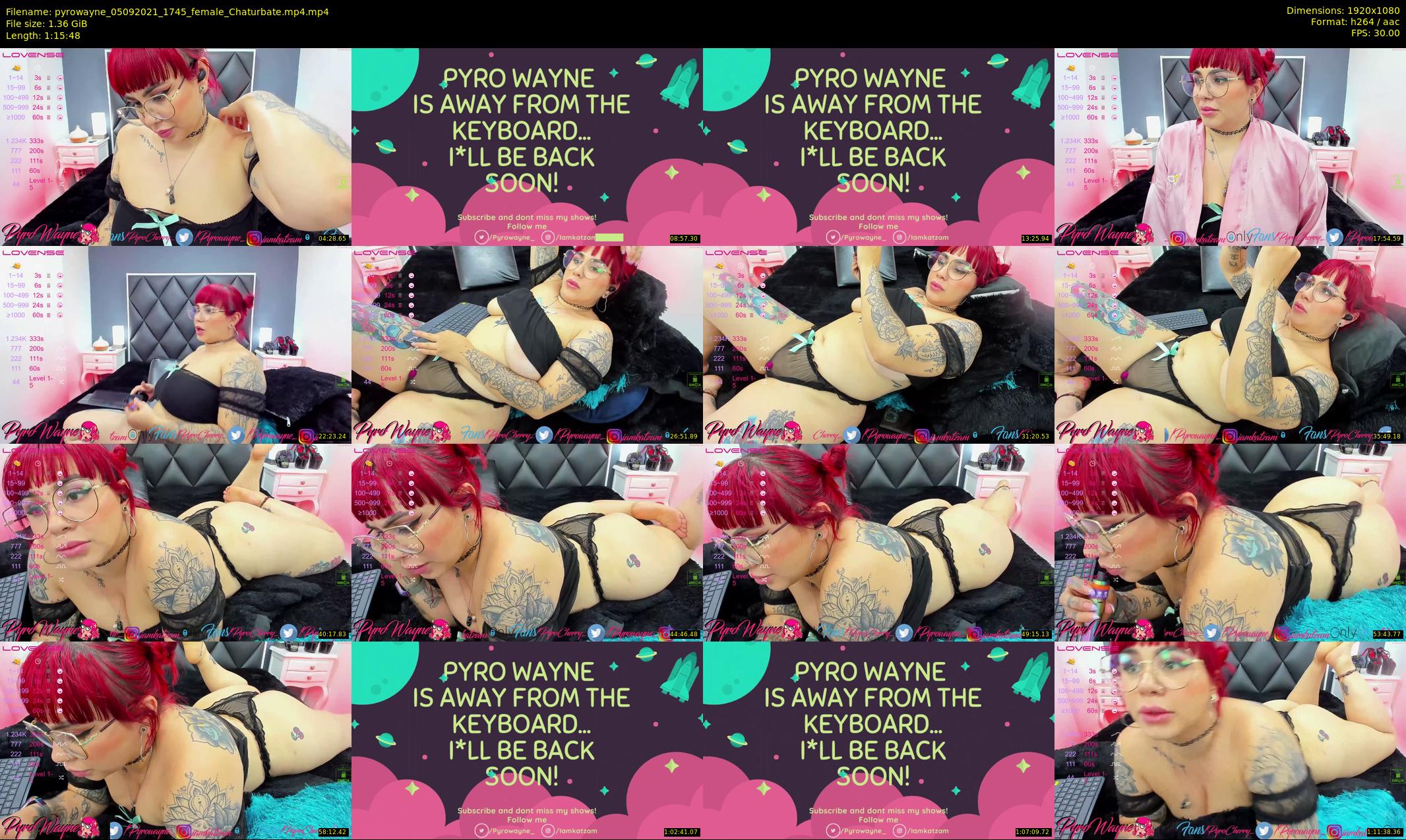 pyrowayne — 76 minute Chaturbate female cam show recording, 1080p, Sep 5, 2021