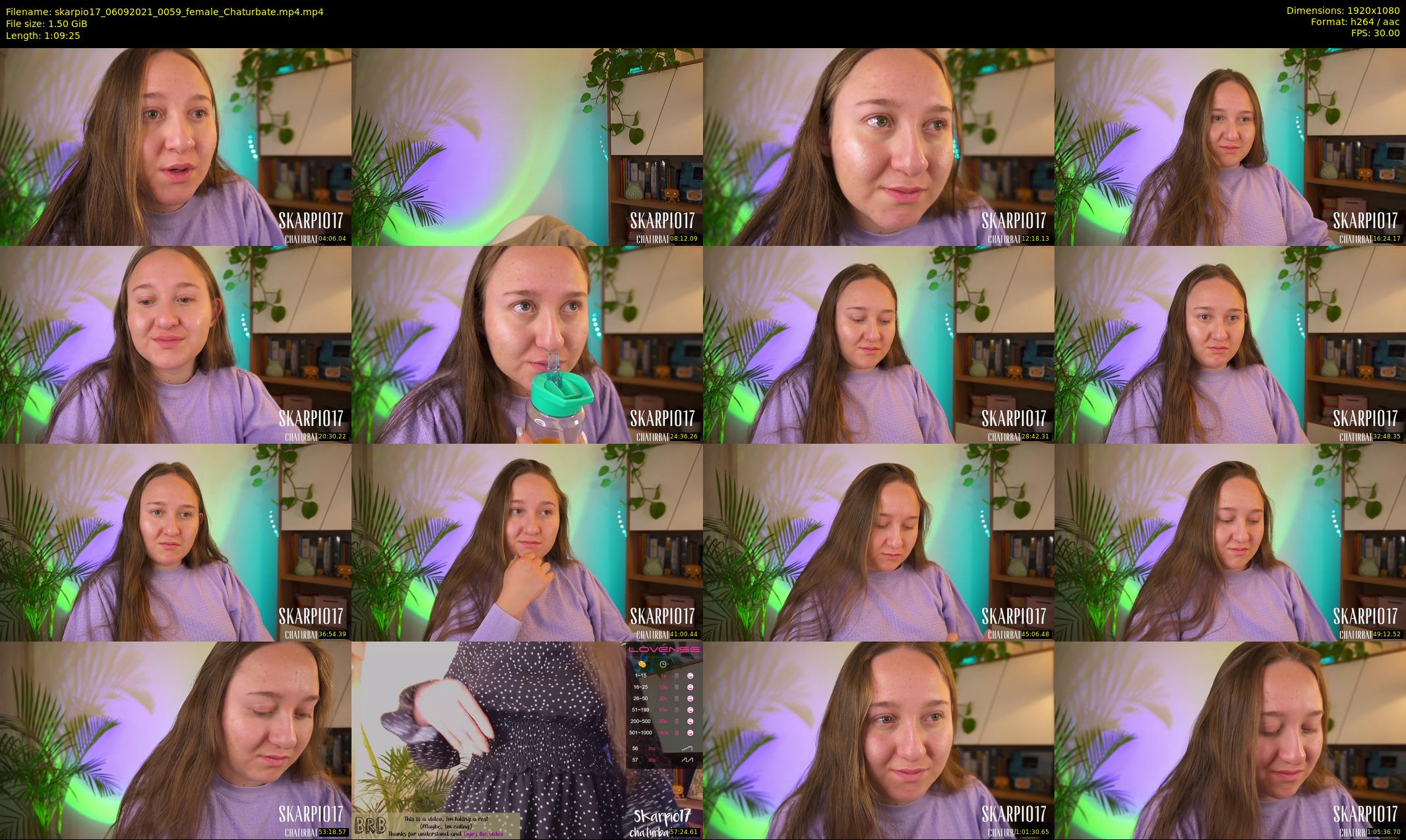 skarpio17 — 70 minute Chaturbate female cam show recording, 1080p, Sep 6, 2021