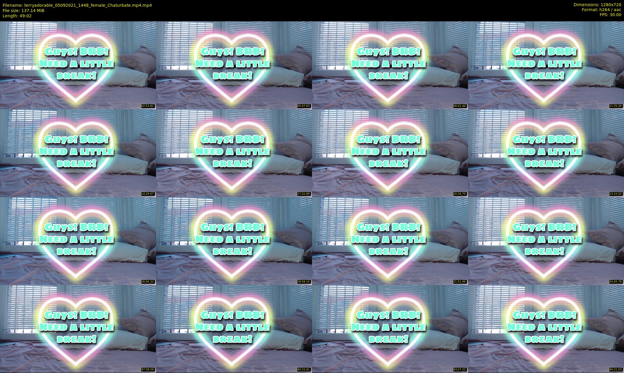 terryadorable — 50 minute Chaturbate female cam show recording, 720p, Sep 5, 2021