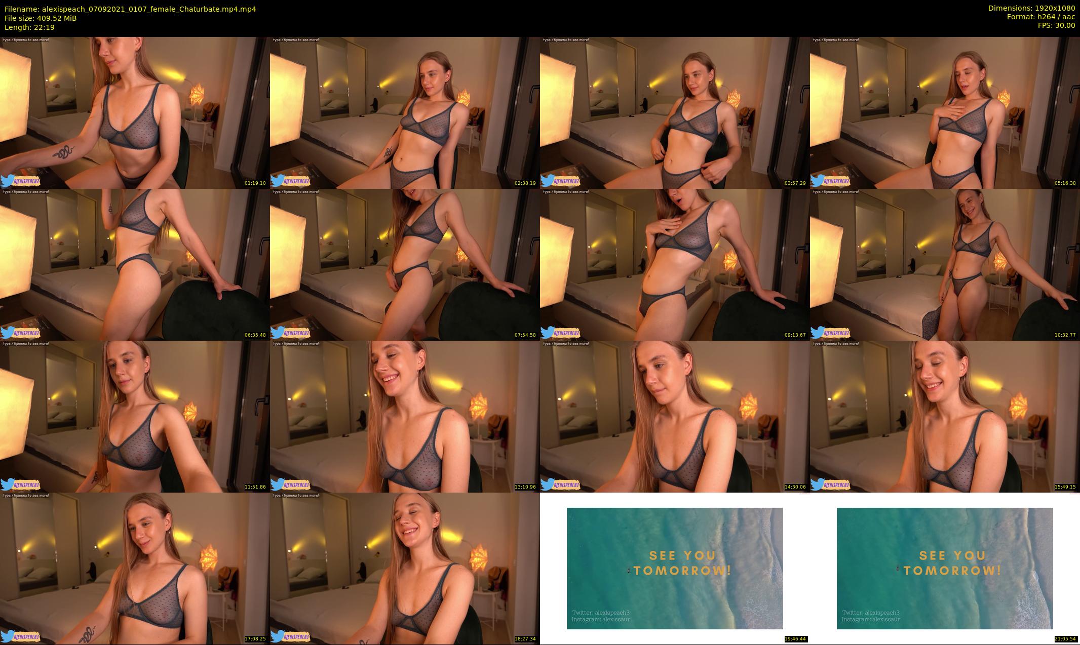 alexispeach — 23 minute Chaturbate female cam show recording, 1080p, Sep 7, 2021
