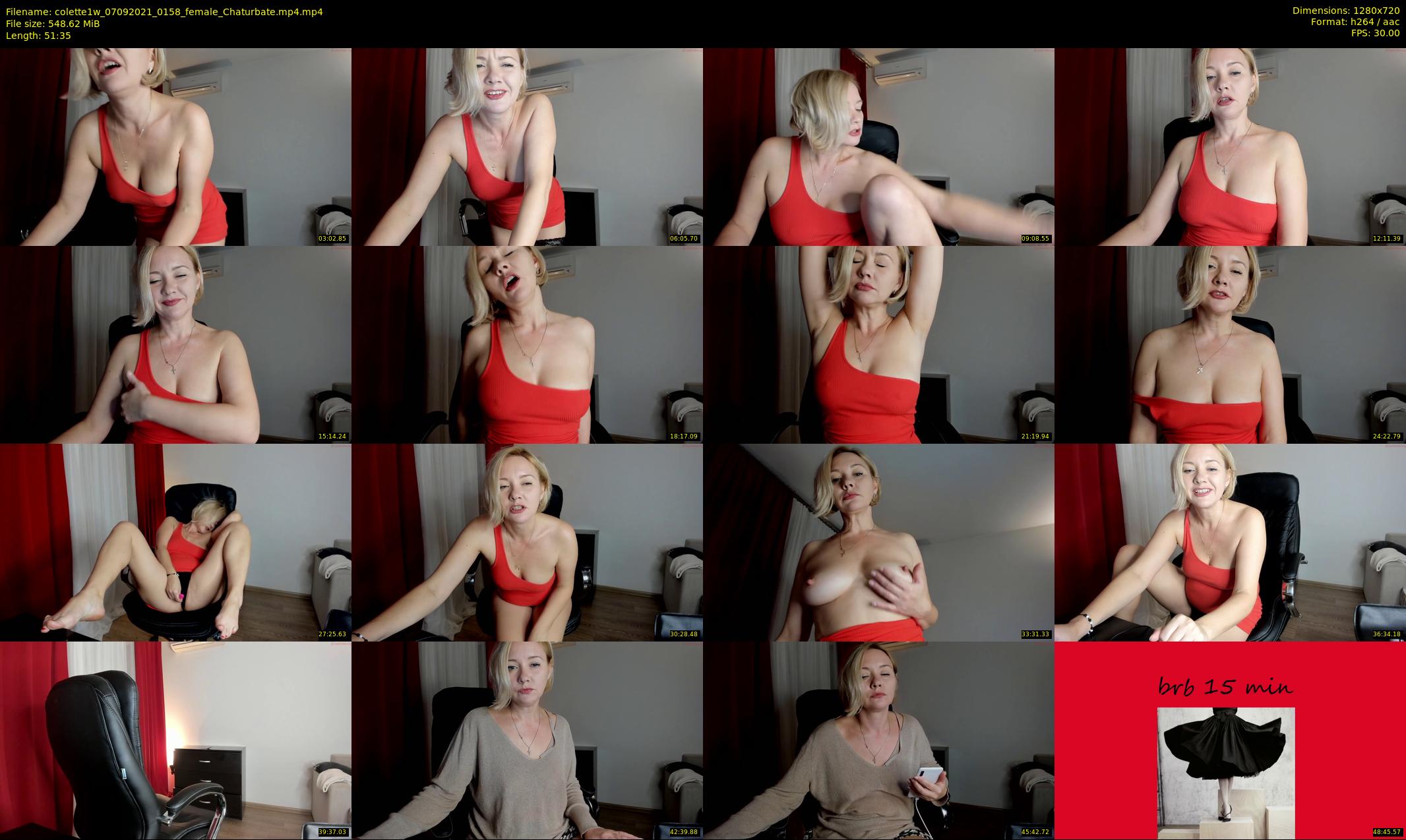 colette1w — 52 minute Chaturbate female cam show recording, 720p, Sep 7, 2021