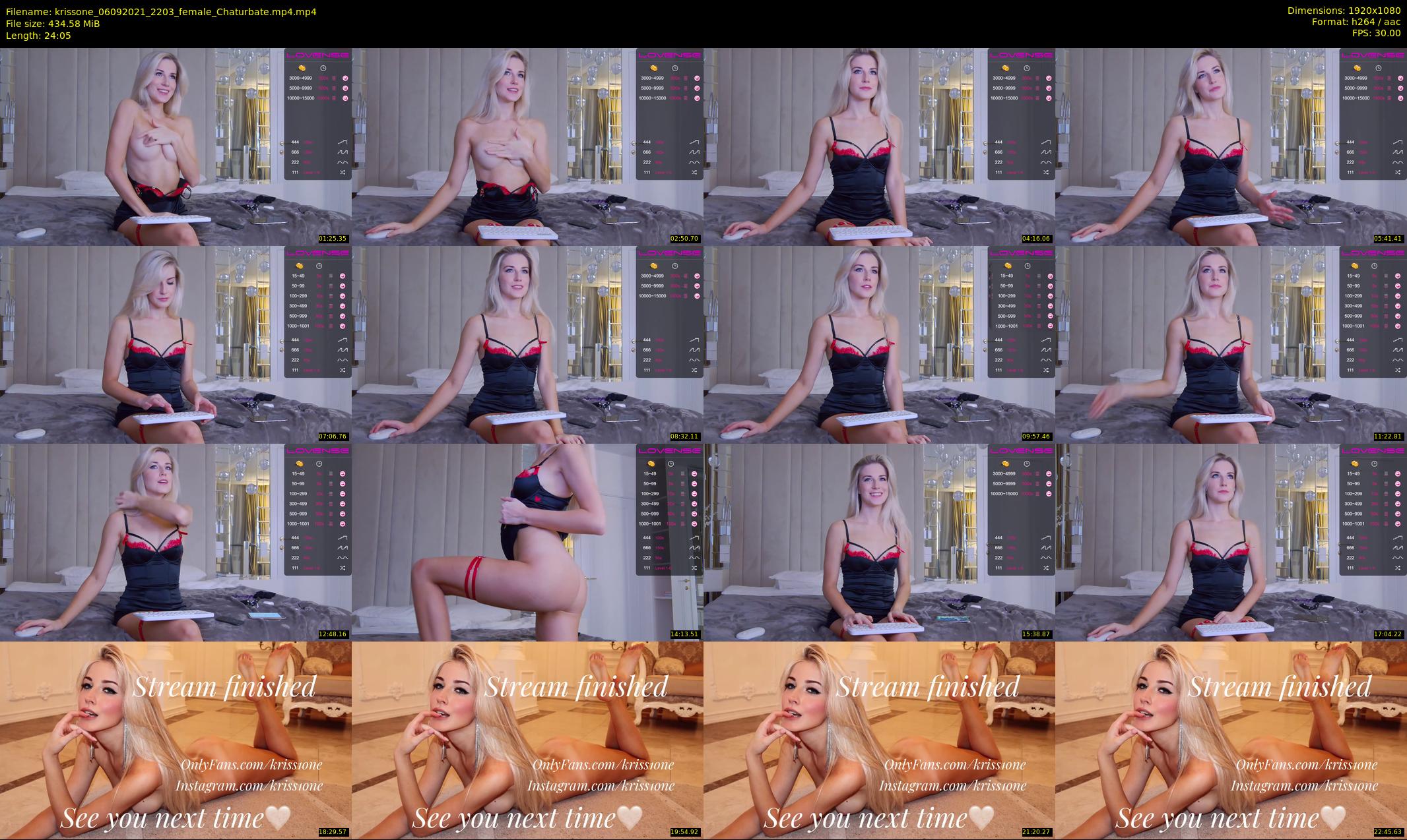 krissone — 25 minute Chaturbate female cam show recording, 1080p, Sep 6, 2021