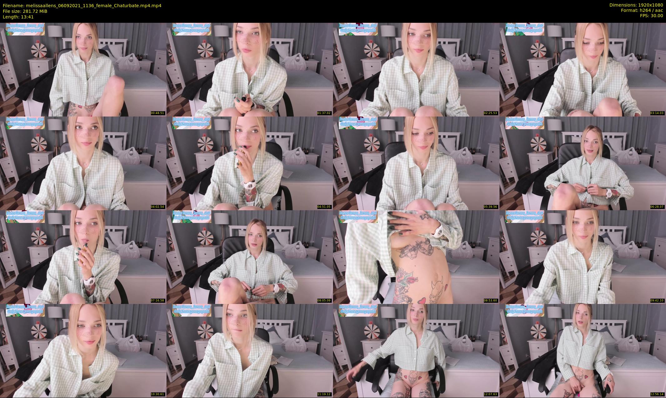 melissaallens — 14 minute Chaturbate female cam show recording, 1080p, Sep 6, 2021