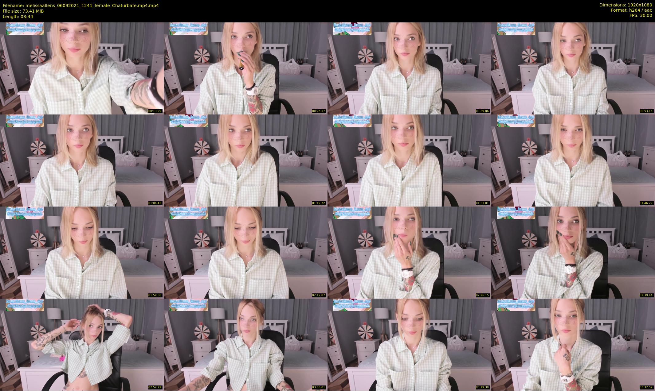 melissaallens — 4 minute Chaturbate female cam show recording, 1080p, Sep 6, 2021