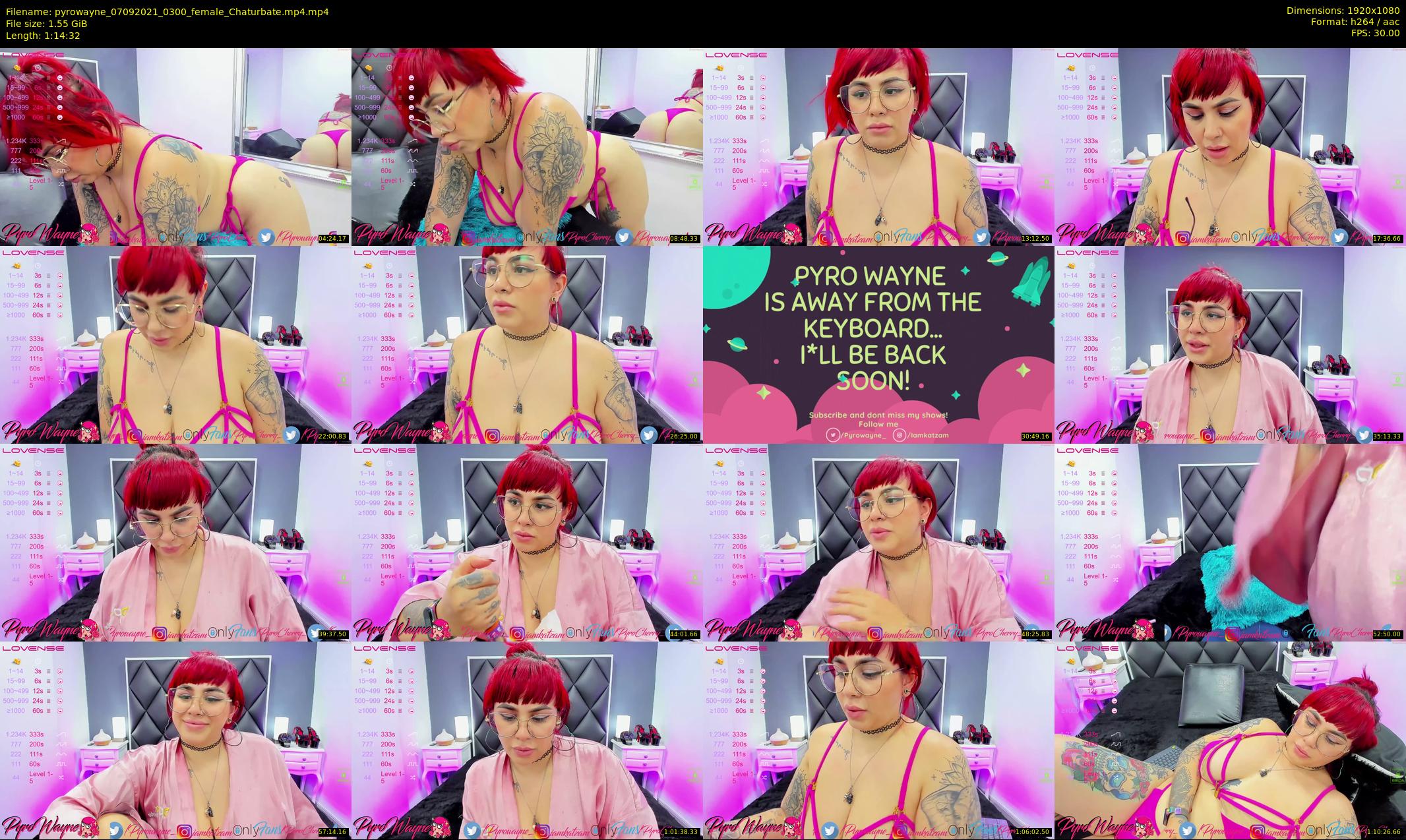 pyrowayne — 75 minute Chaturbate female cam show recording, 1080p, Sep 7, 2021