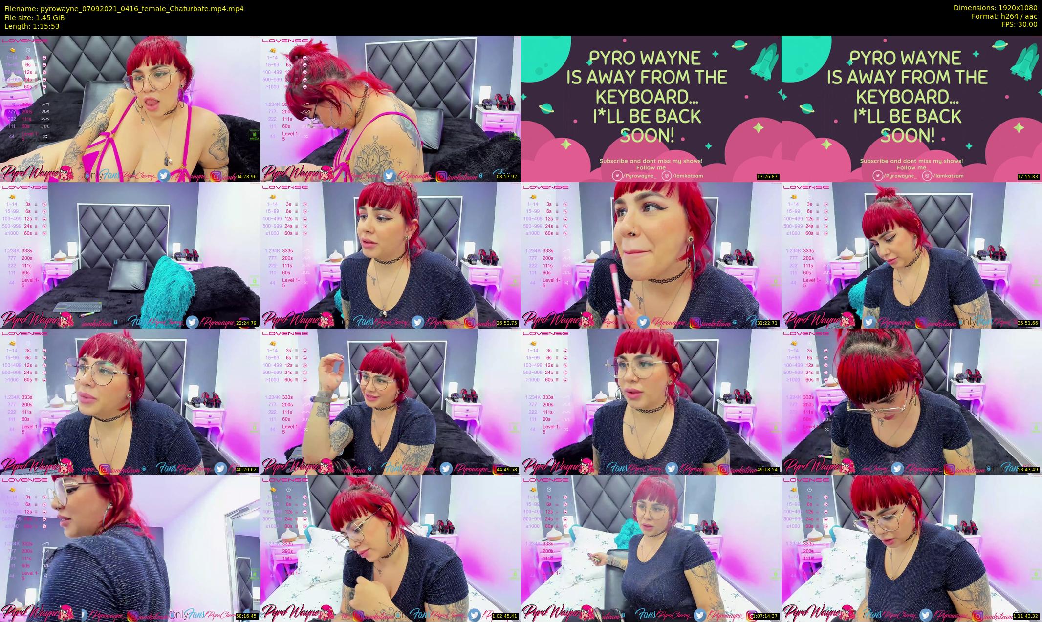 pyrowayne — 76 minute Chaturbate female cam show recording, 1080p, Sep 7, 2021