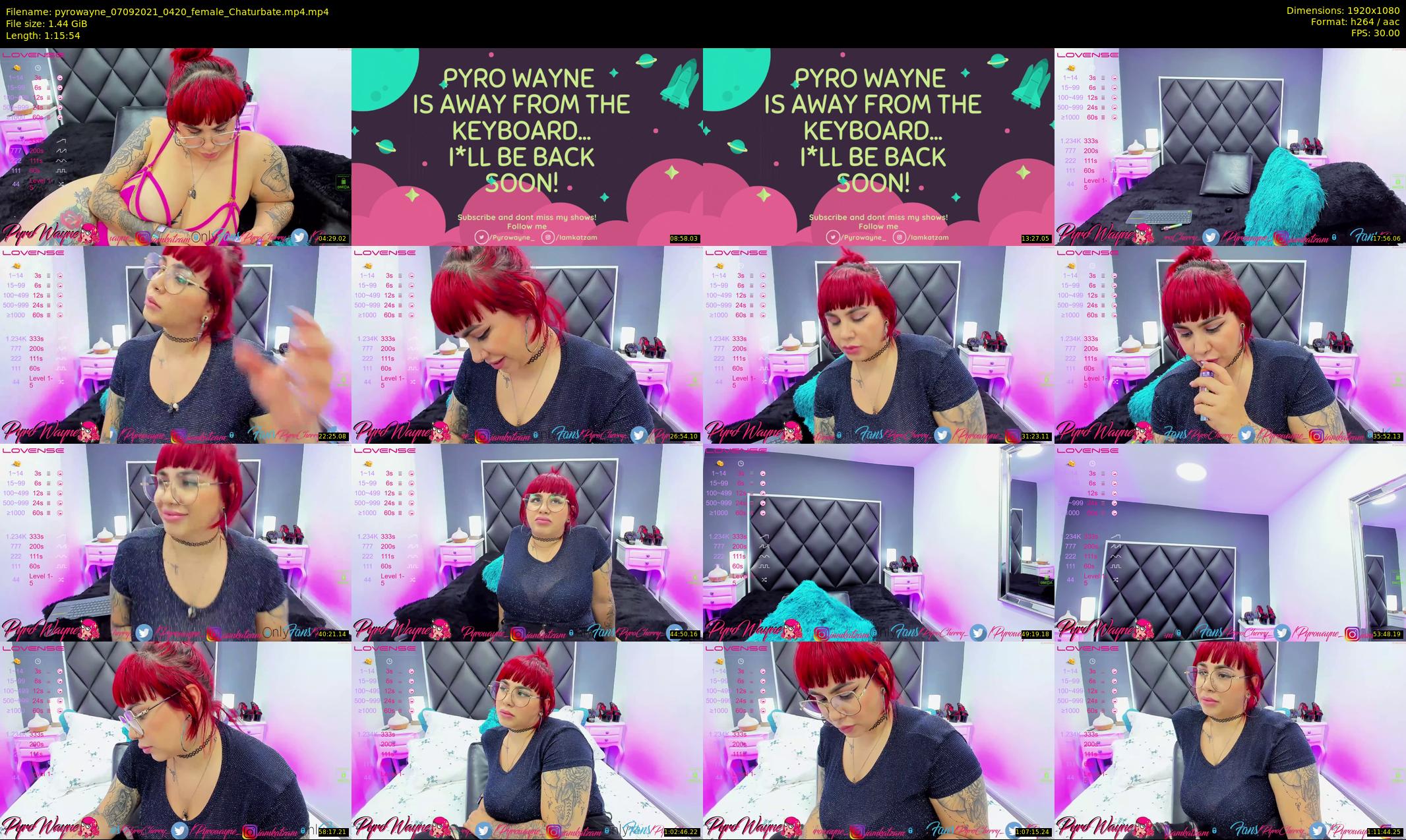 pyrowayne — 76 minute Chaturbate female cam show recording, 1080p, Sep 7, 2021