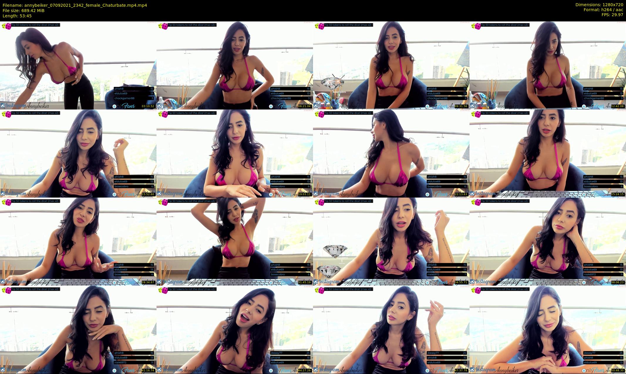 annybeiker — 54 minute Chaturbate female cam show recording, 720p, Sep 7, 2021