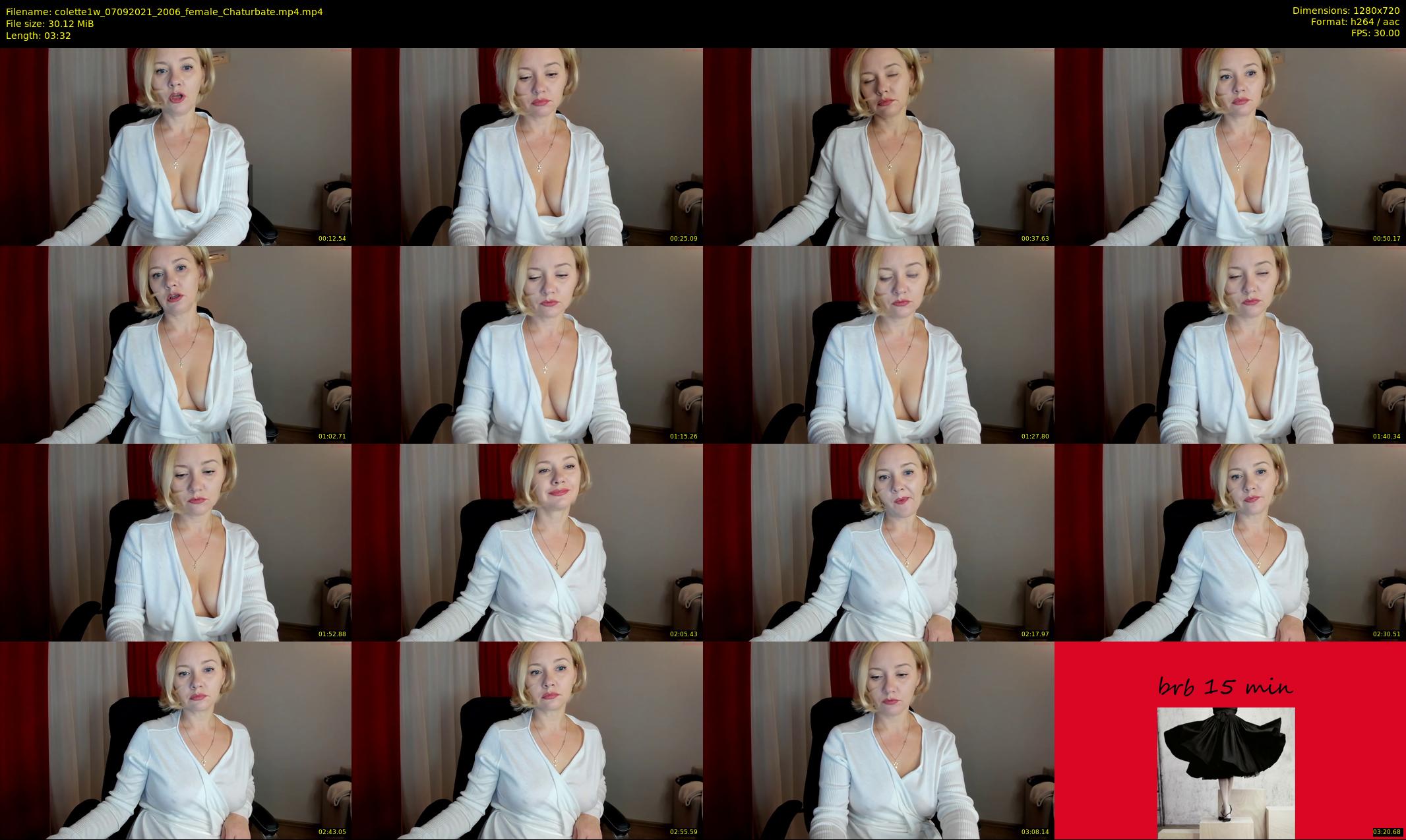 colette1w — 4 minute Chaturbate female cam show recording, 720p, Sep 7, 2021