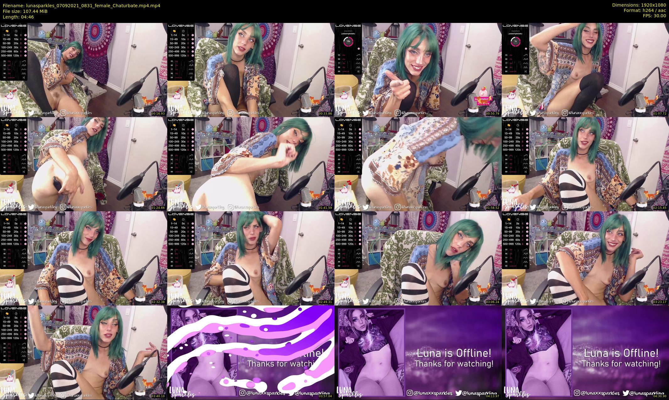 lunasparkles — 5 minute Chaturbate female cam show recording, 1080p, Sep 7, 2021