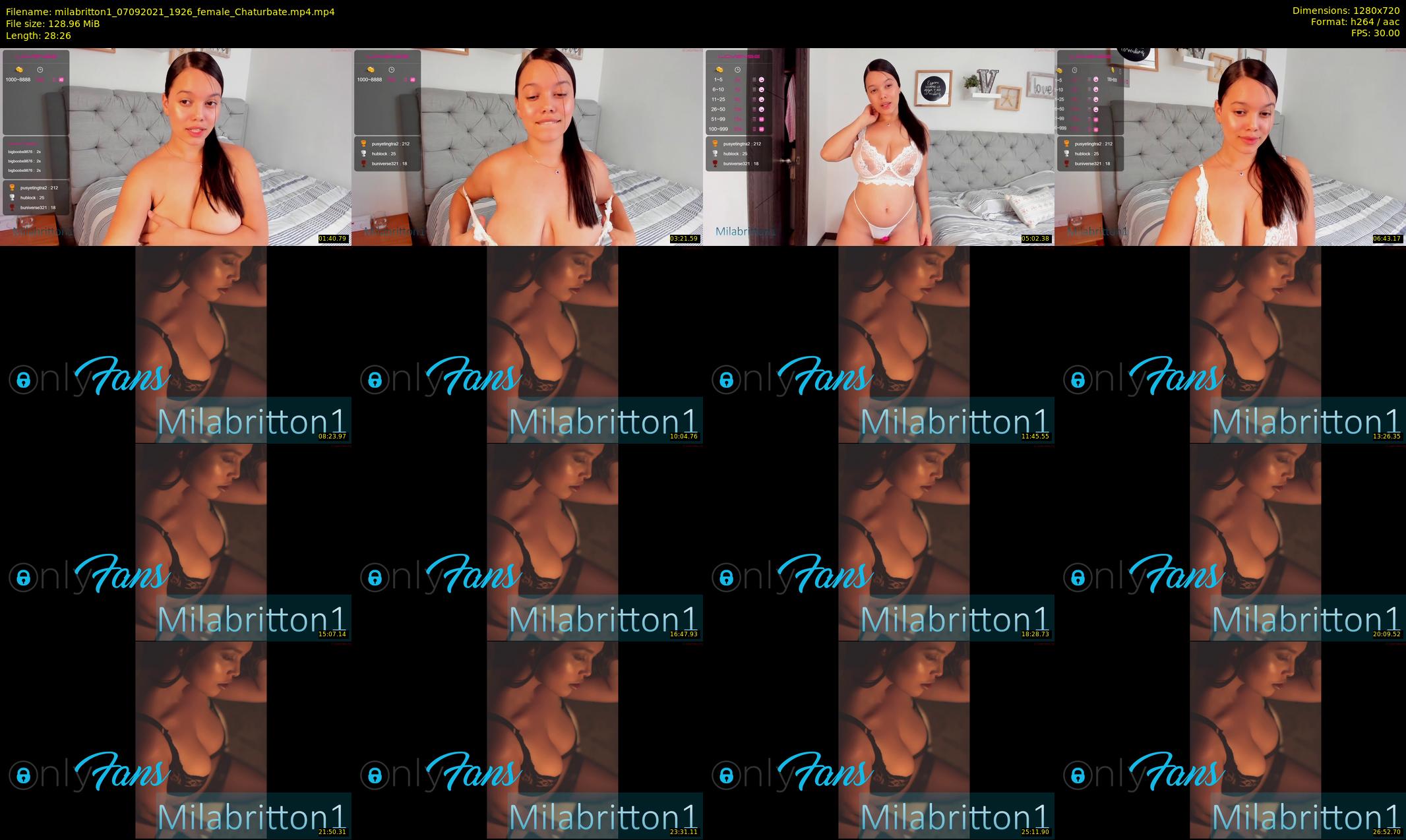 milabritton1 — 29 minute Chaturbate female cam show recording, 720p, Sep 7, 2021