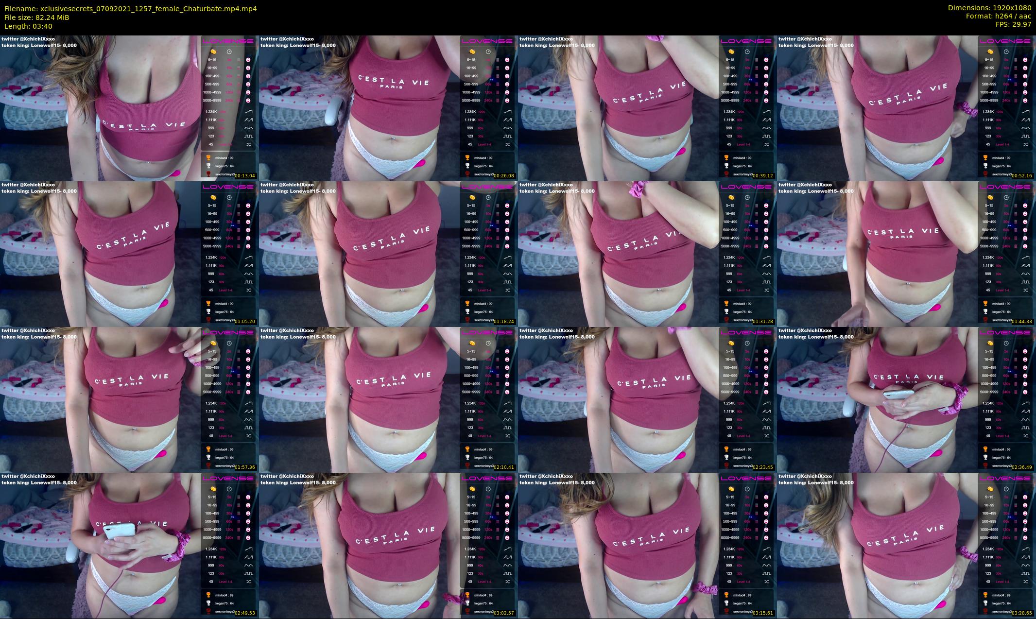 xclusivesecrets — 4 minute Chaturbate female cam show recording, 1080p, Sep 7, 2021