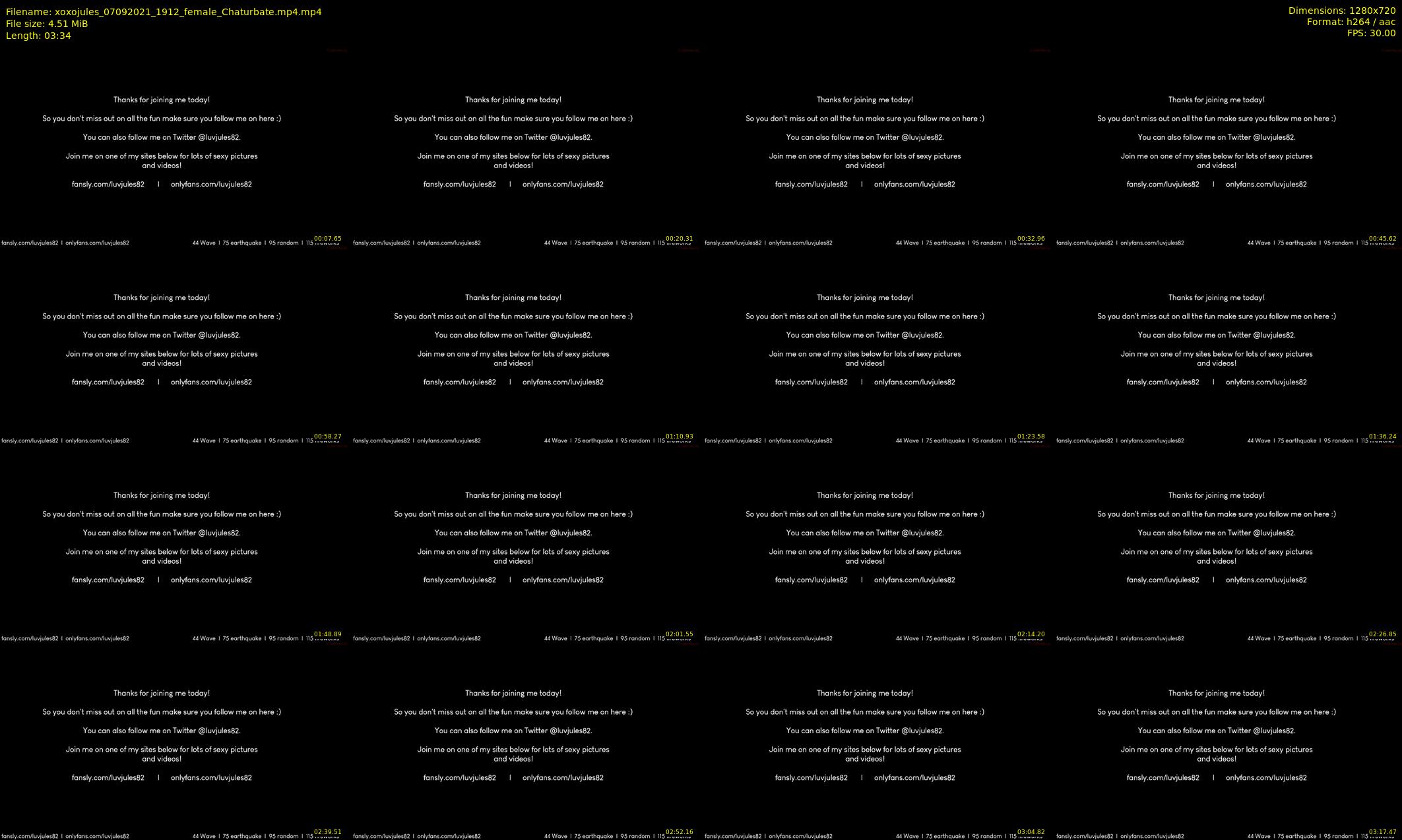 xoxojules — 4 minute Chaturbate female cam show recording, 720p, Sep 7, 2021