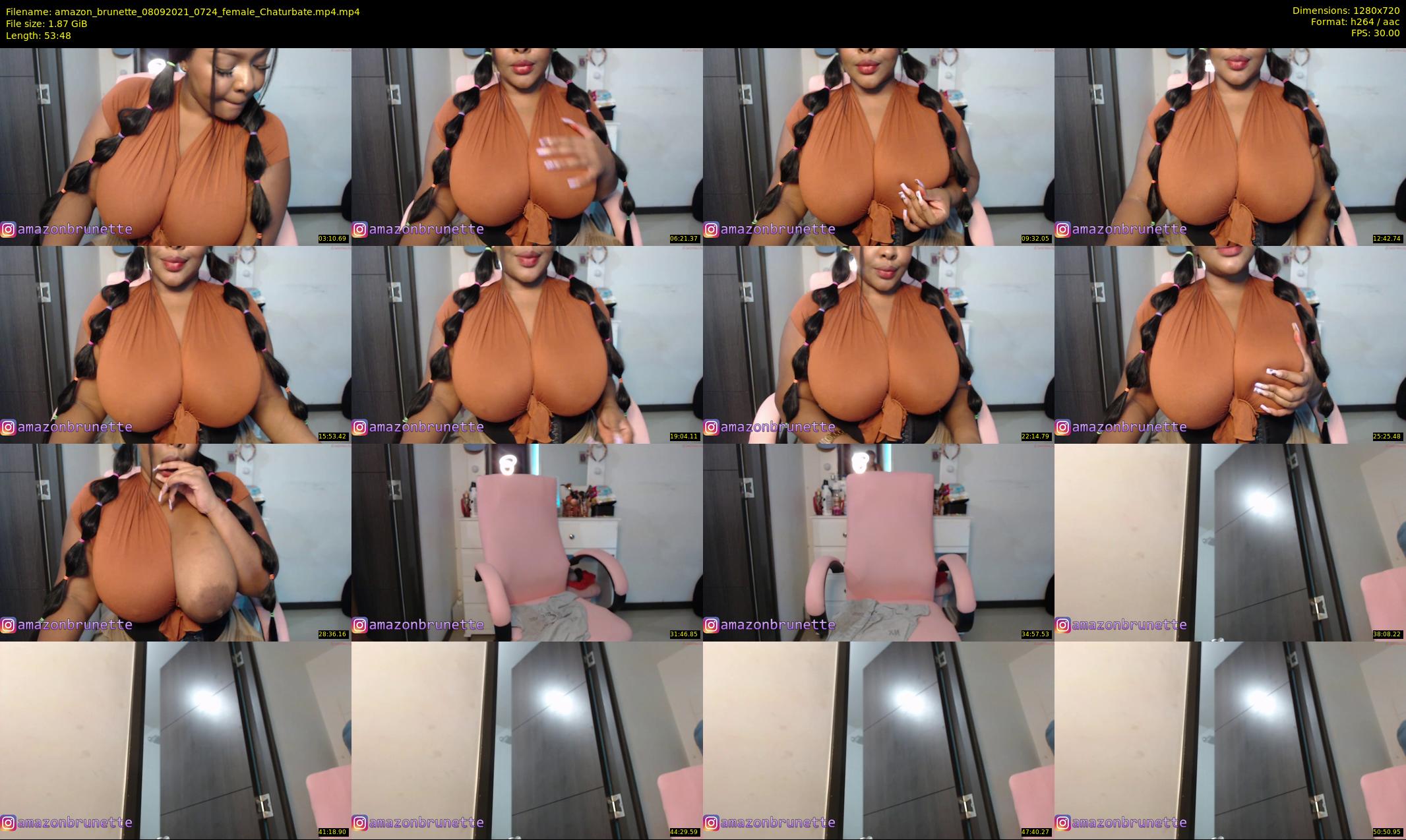 amazon_brunette — 54 minute Chaturbate female cam show recording, 720p, Sep 8, 2021
