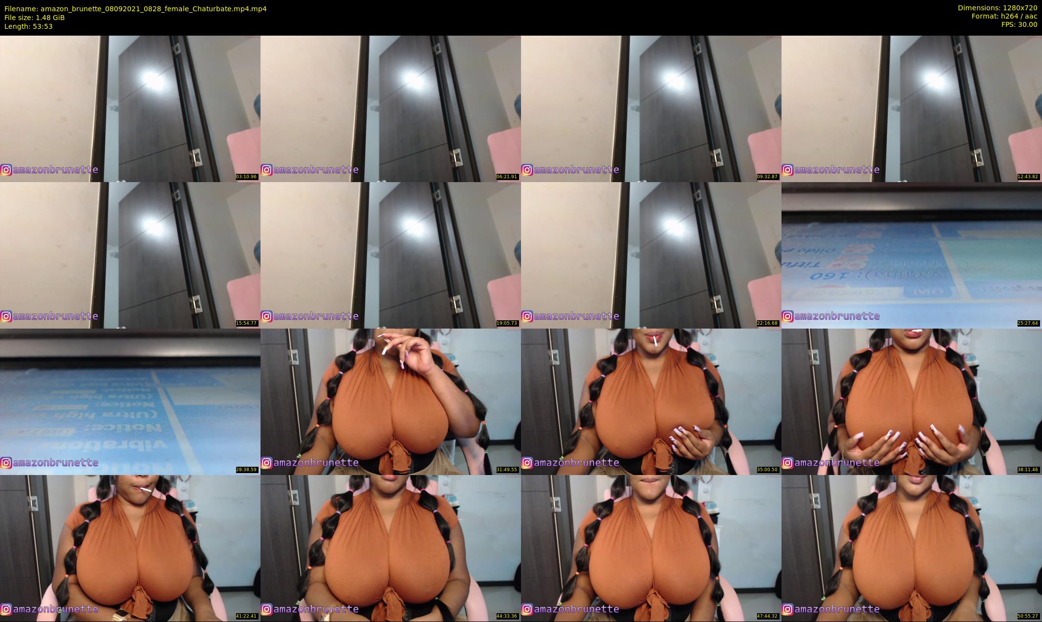 amazon_brunette — 54 minute Chaturbate female cam show recording, 720p, Sep 8, 2021