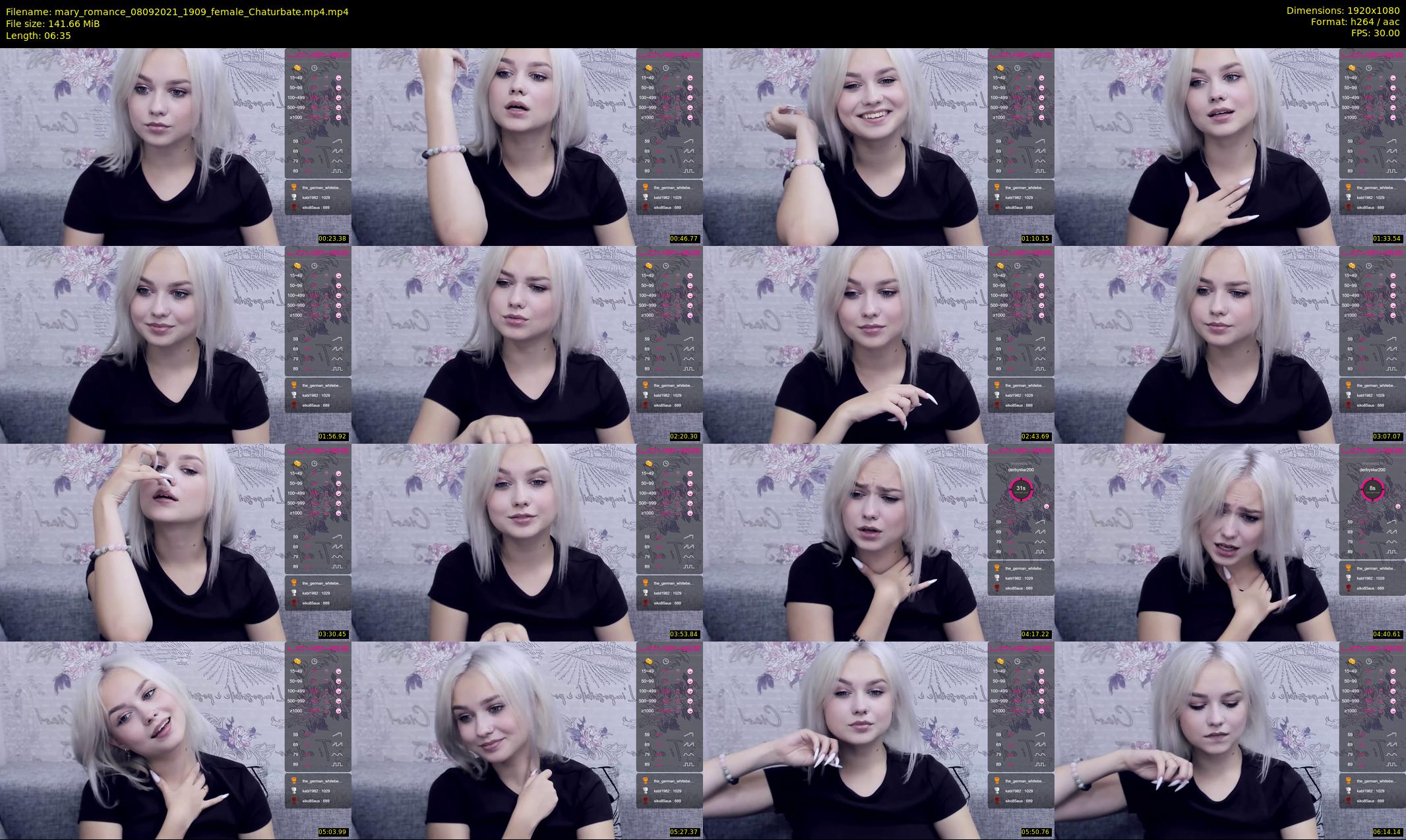 mary_romance — 7 minute Chaturbate female cam show recording, 1080p, Sep 8, 2021