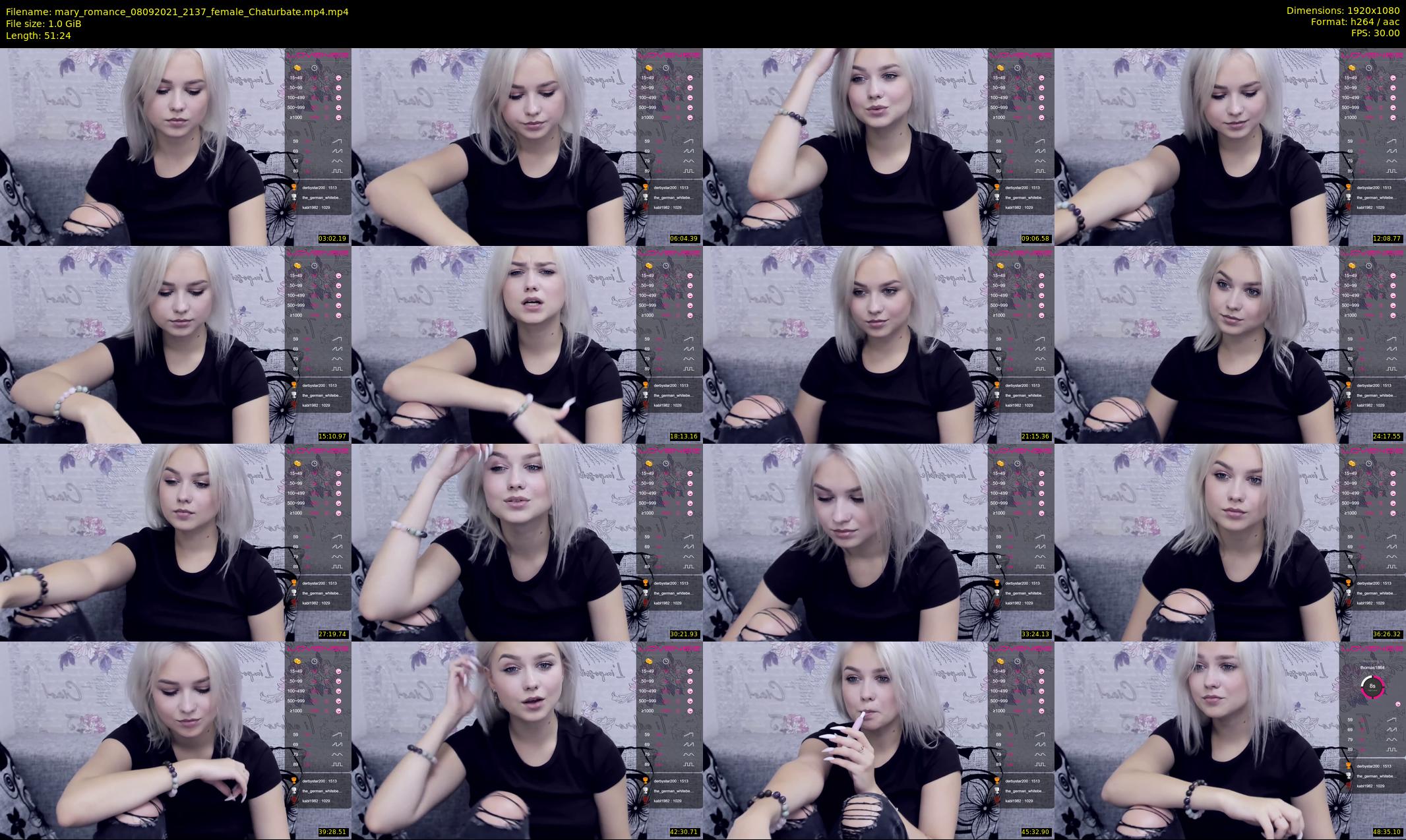 mary_romance — 52 minute Chaturbate female cam show recording, 1080p, Sep 8, 2021