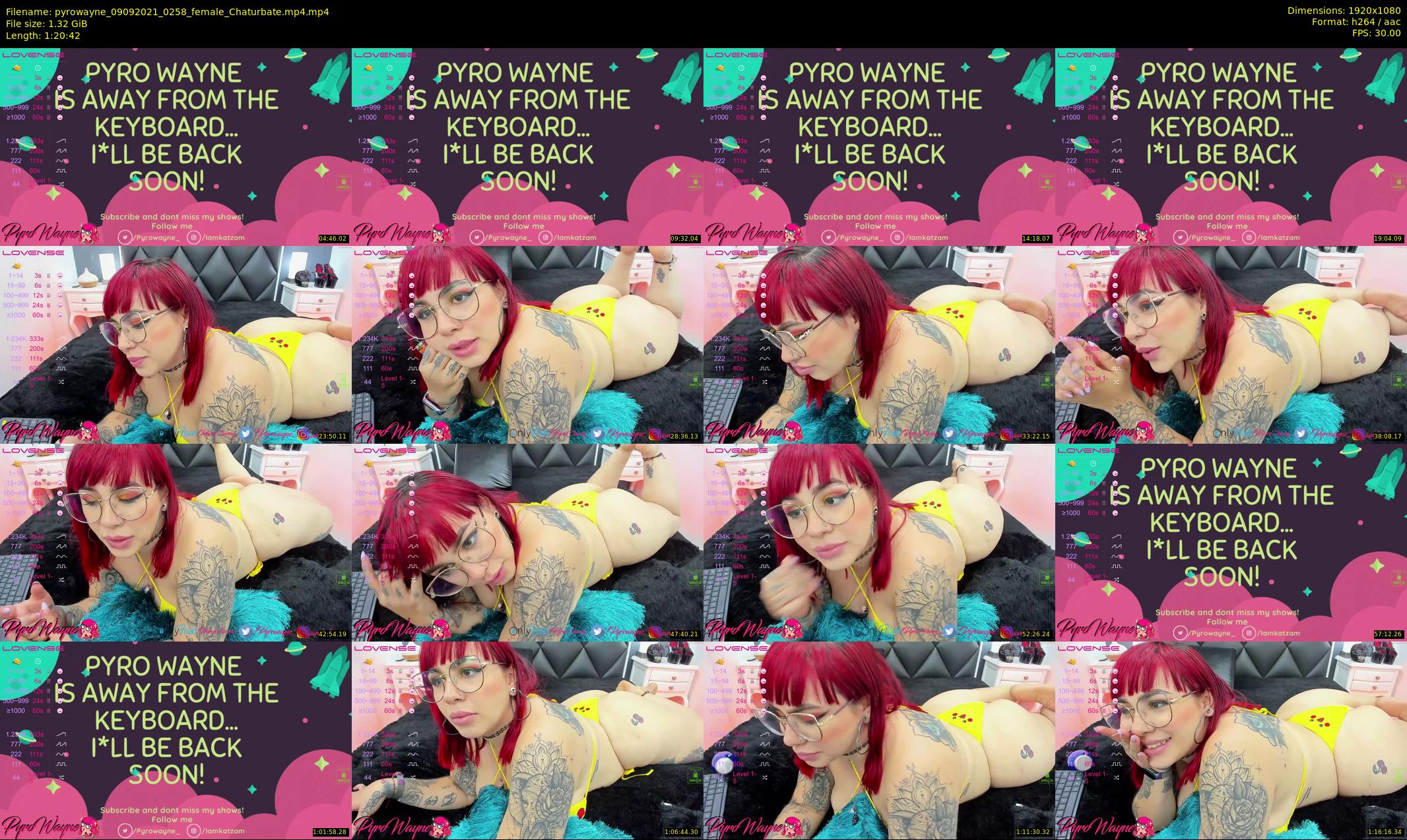 pyrowayne — 81 minute Chaturbate female cam show recording, 1080p, Sep 9, 2021