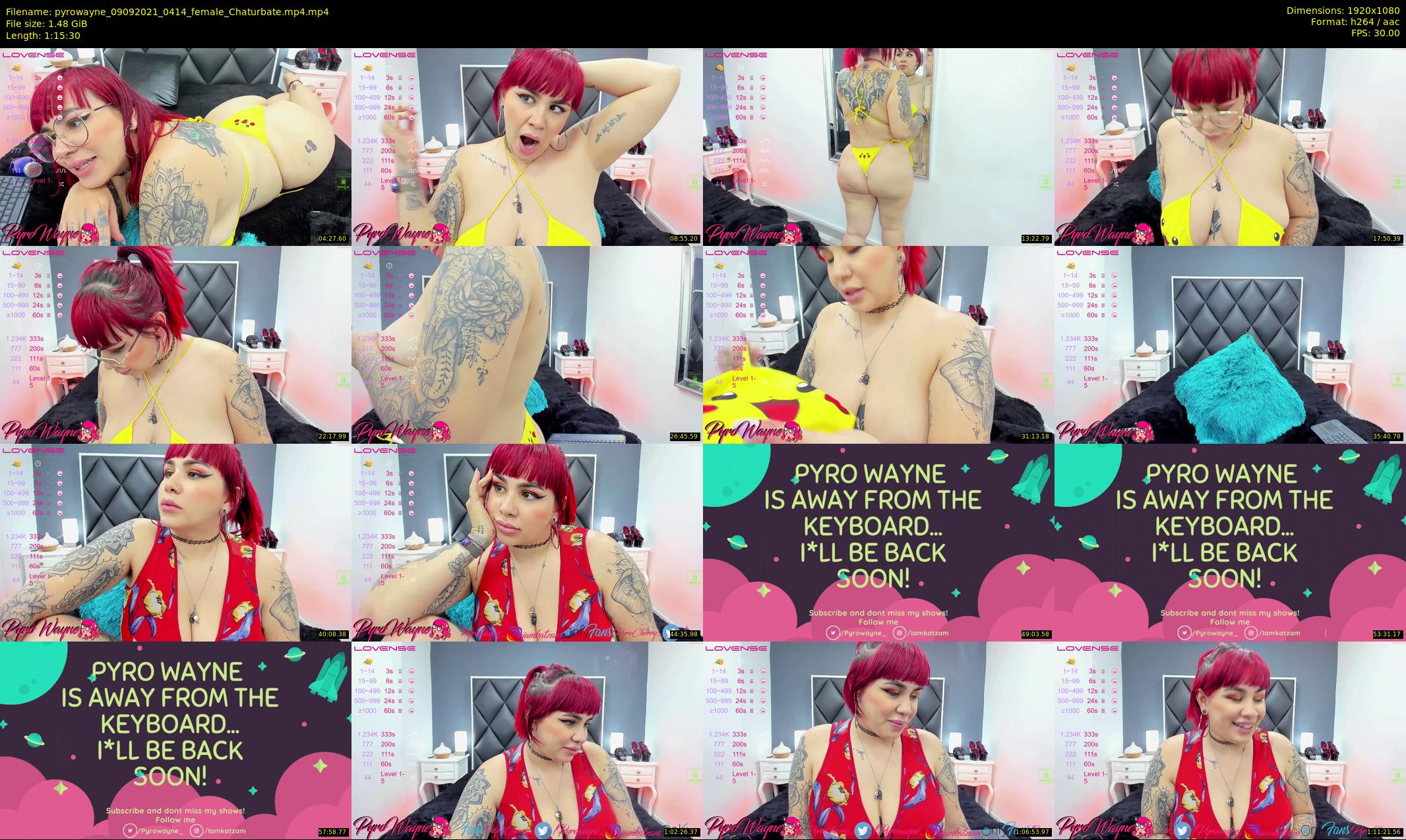 pyrowayne — 76 minute Chaturbate female cam show recording, 1080p, Sep 9, 2021