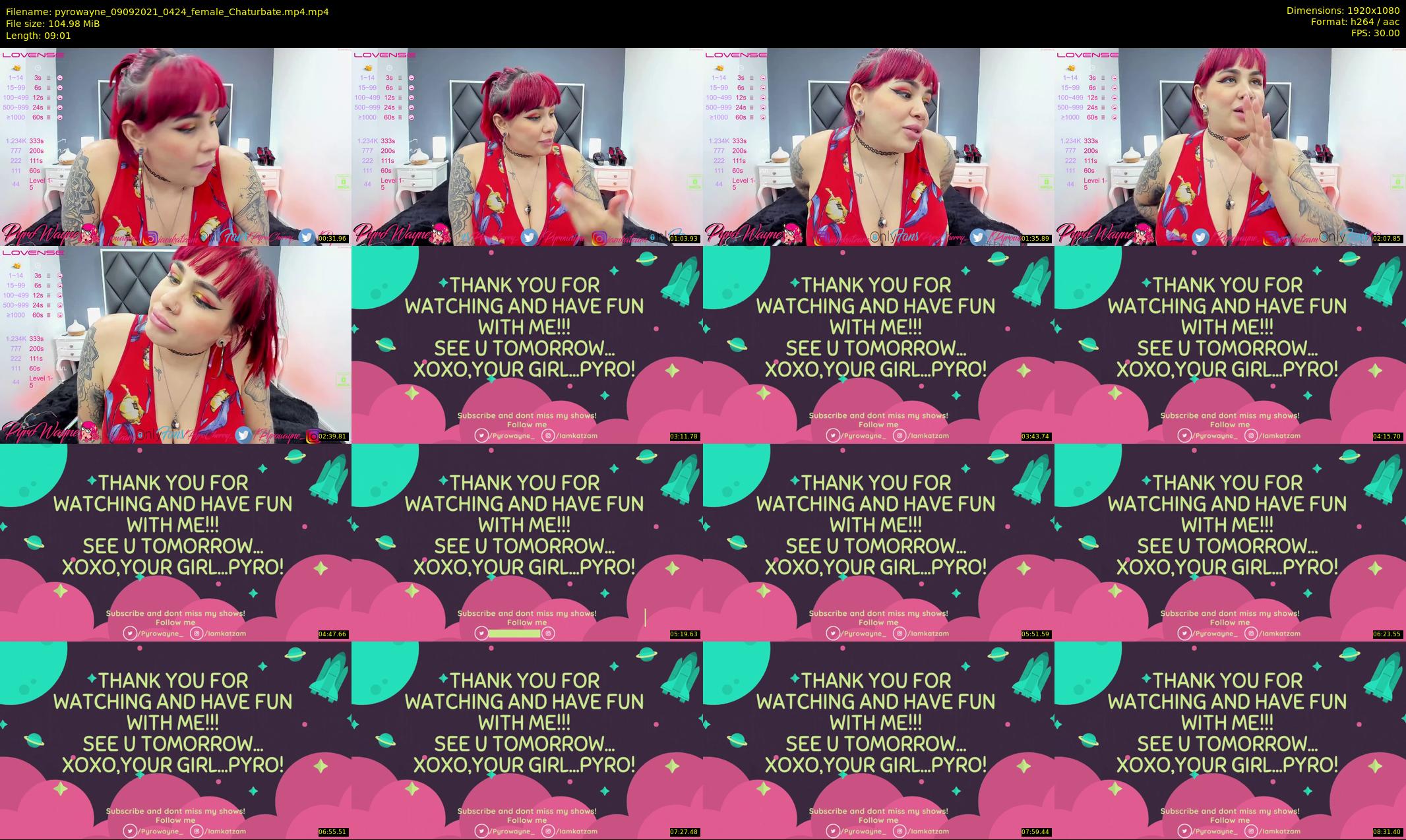 pyrowayne — 10 minute Chaturbate female cam show recording, 1080p, Sep 9, 2021
