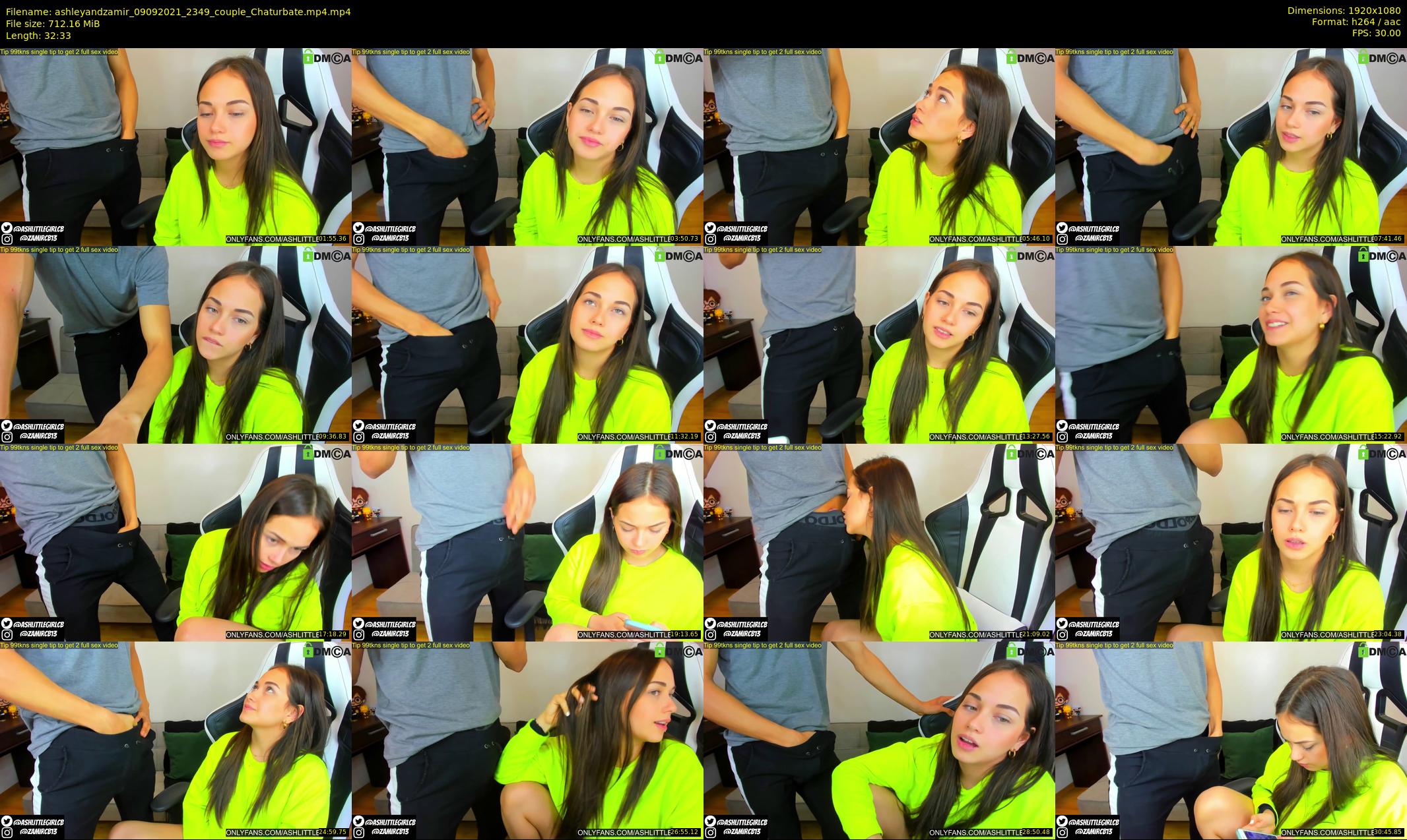 ashleyandzamir — 33 minute Chaturbate couple cam show recording, 1080p, Sep 9, 2021