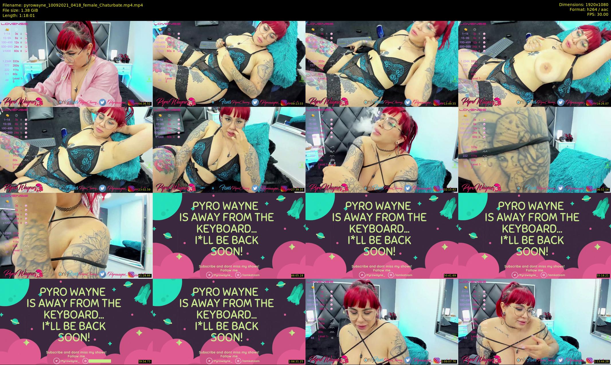 pyrowayne — 79 minute Chaturbate female cam show recording, 1080p, Sep 10, 2021