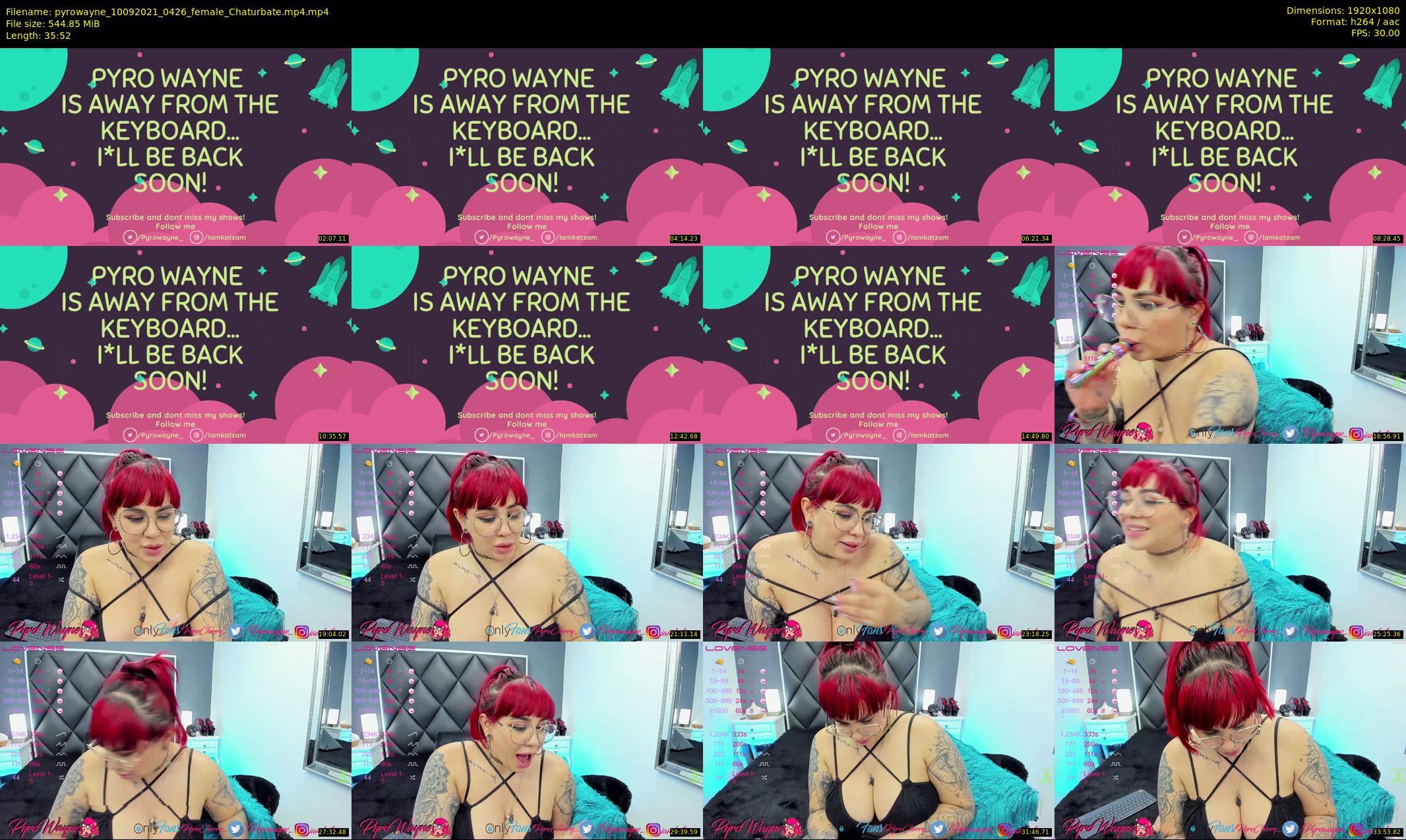pyrowayne — 36 minute Chaturbate female cam show recording, 1080p, Sep 10, 2021