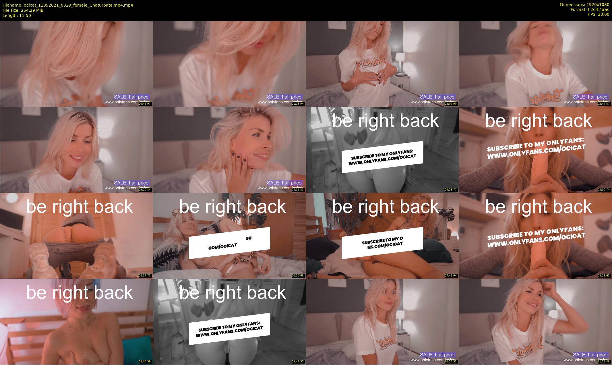 ocicat — 12 minute Chaturbate female cam show recording, 1080p, Sep 11, 2021