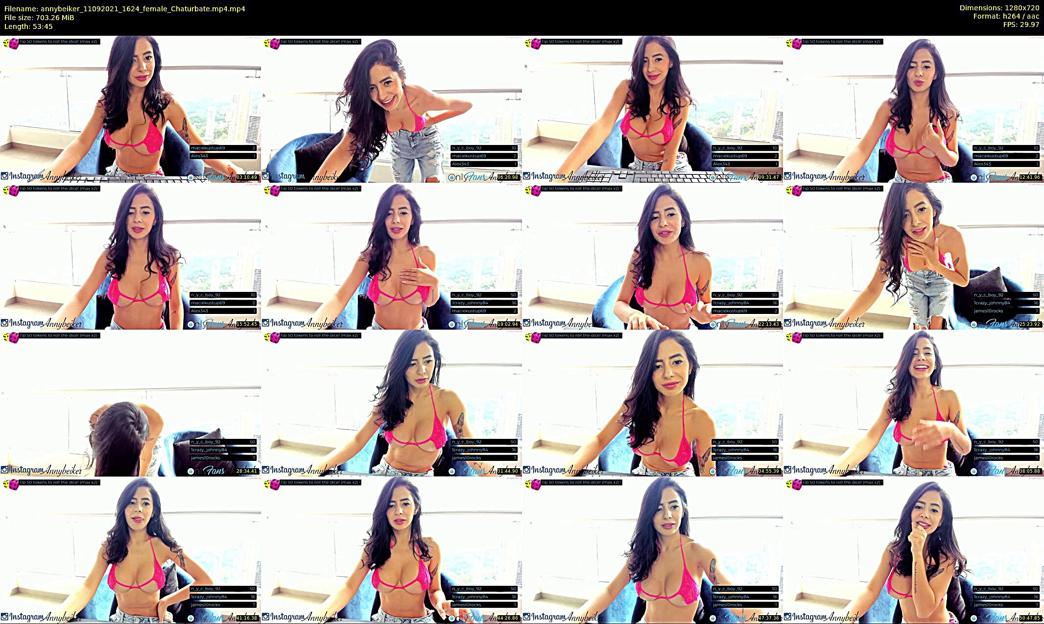 annybeiker — 54 minute Chaturbate female cam show recording, 720p, Sep 11, 2021