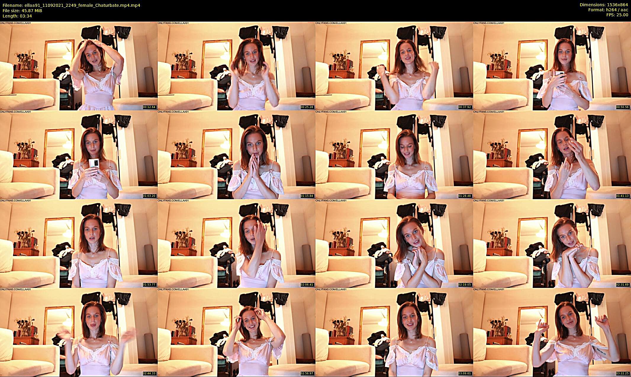 ellaa91 — 4 minute Chaturbate female cam show recording, 720p, Sep 11, 2021
