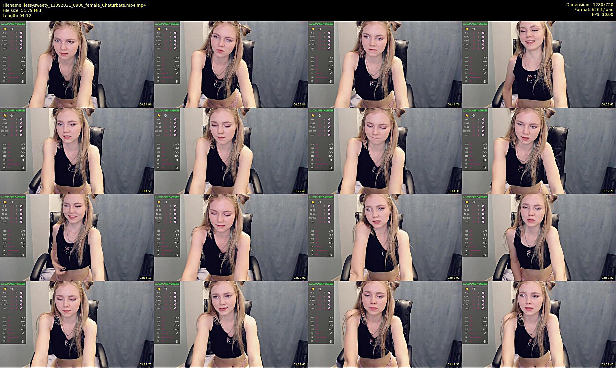 lessysweety — 5 minute Chaturbate female cam show recording, 720p, Sep 11, 2021
