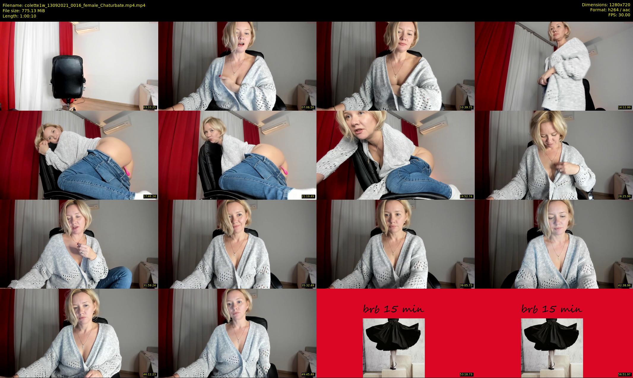colette1w — 61 minute Chaturbate female cam show recording, 720p, Sep 13, 2021