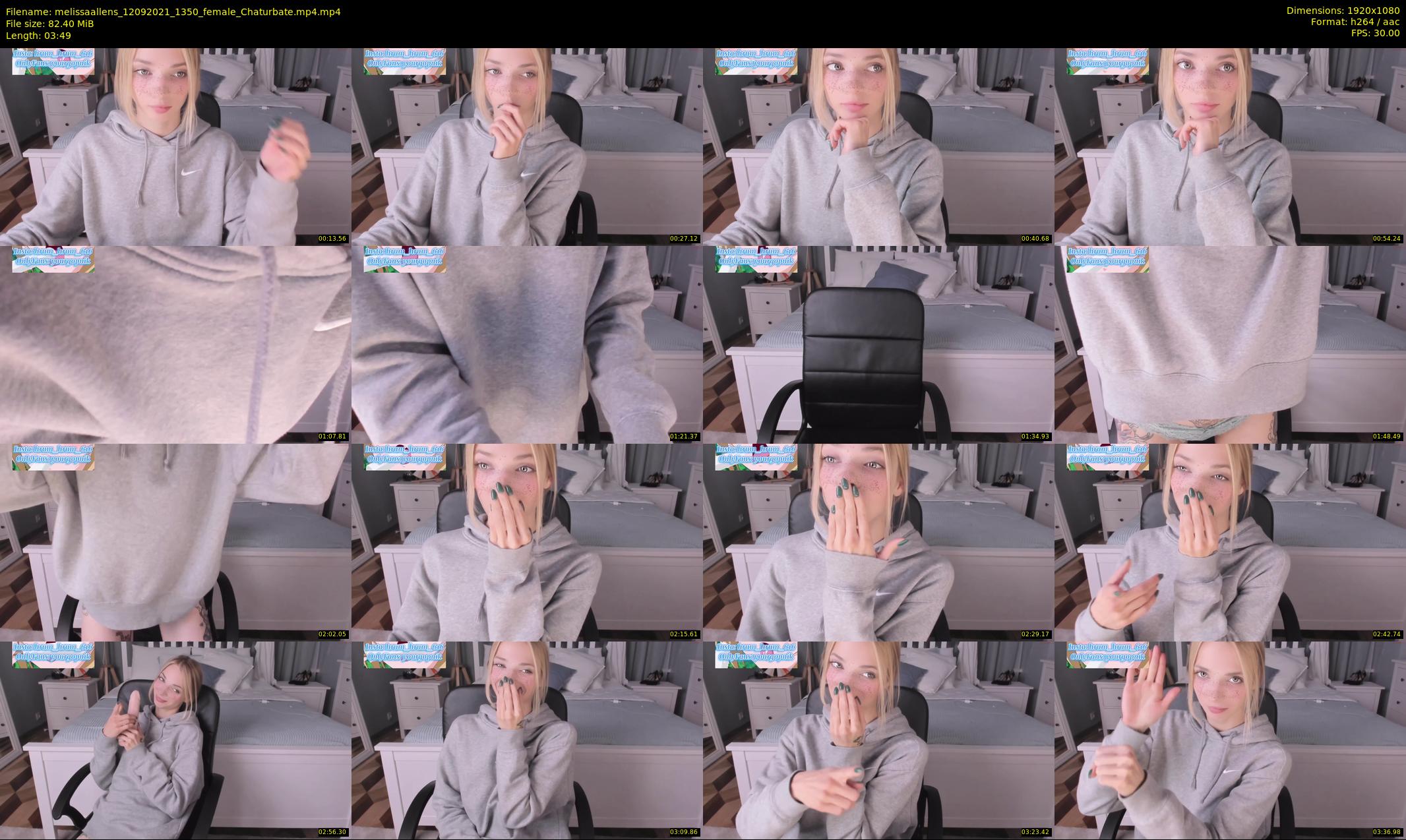 melissaallens — 4 minute Chaturbate female cam show recording, 1080p, Sep 12, 2021
