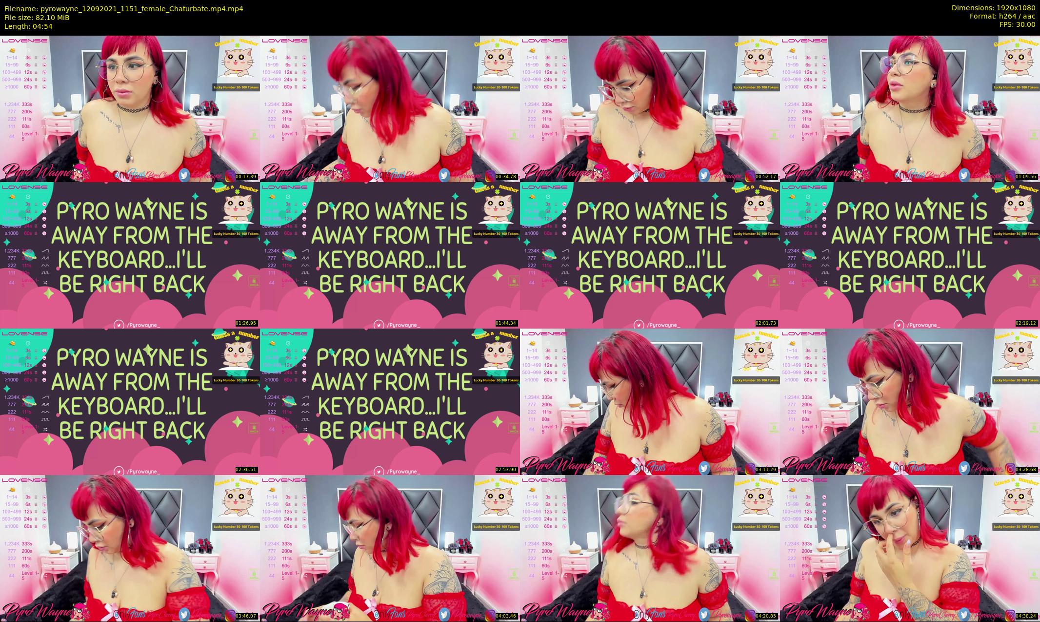 pyrowayne — 5 minute Chaturbate female cam show recording, 1080p, Sep 12, 2021