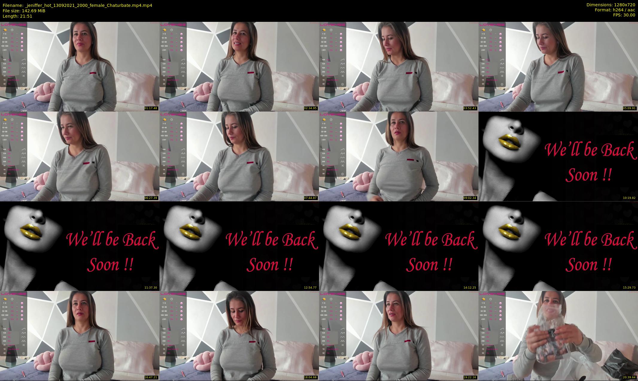 _jeniffer_hot — 22 minute Chaturbate female cam show recording, 720p, Sep 13, 2021
