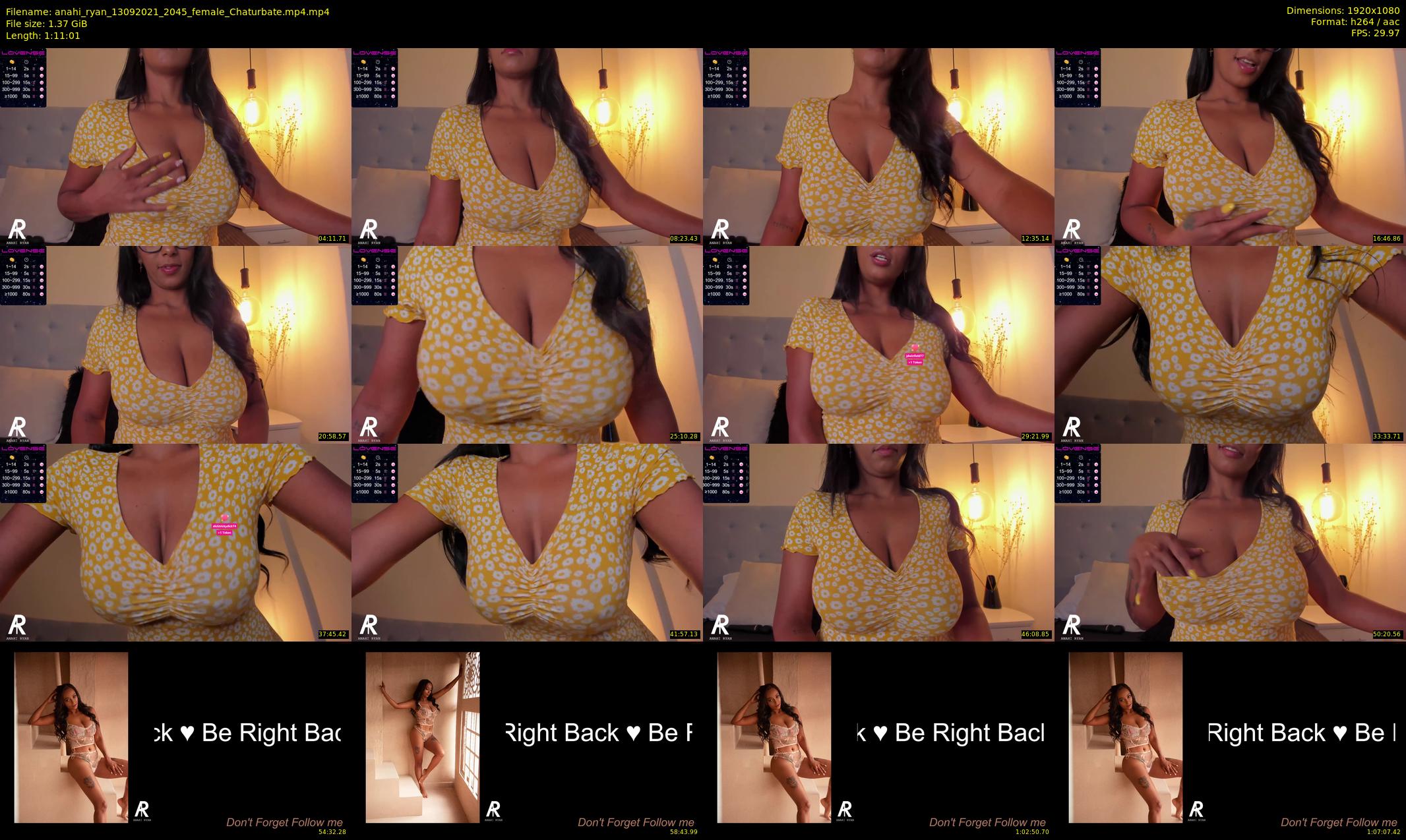 anahi_ryan — 72 minute Chaturbate female cam show recording, 1080p, Sep 13, 2021